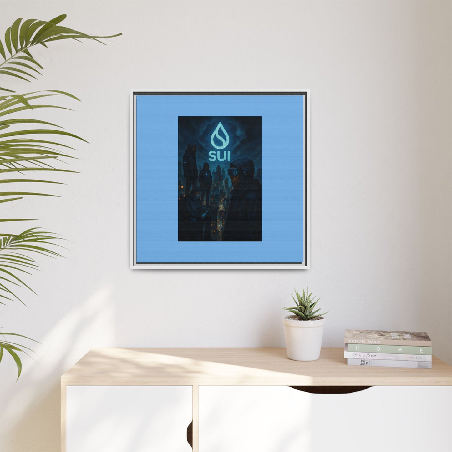 SUI Framed Canvas Art Print, Urban Art, Modern Wall Decor, Unique Gift for Art Lovers, Home or Office Decoration, SUI Design