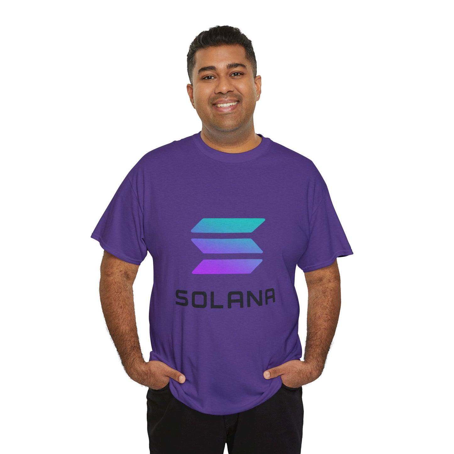 Solana Unisex Heavy Cotton Tee, Crypto Apparel, Gamer Shirt, Tech Enthusiast Wear, Unique Gift for Blockchain Lovers, Trending Fashion