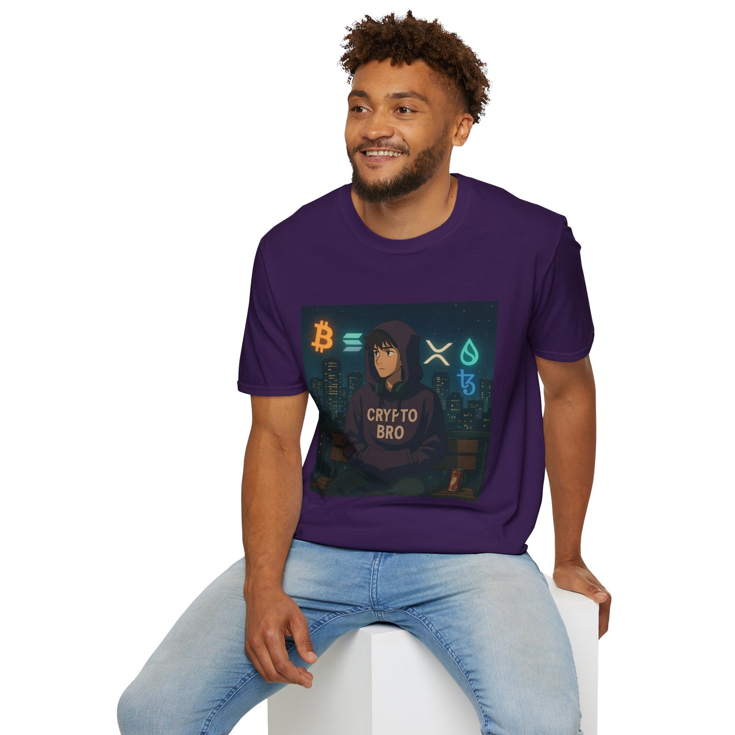 Crypto Bro Unisex Softstyle T-Shirt, Perfect for Gamers, Trendy Casual Wear, Unique Gift Idea, Crypto Enthusiast Apparel