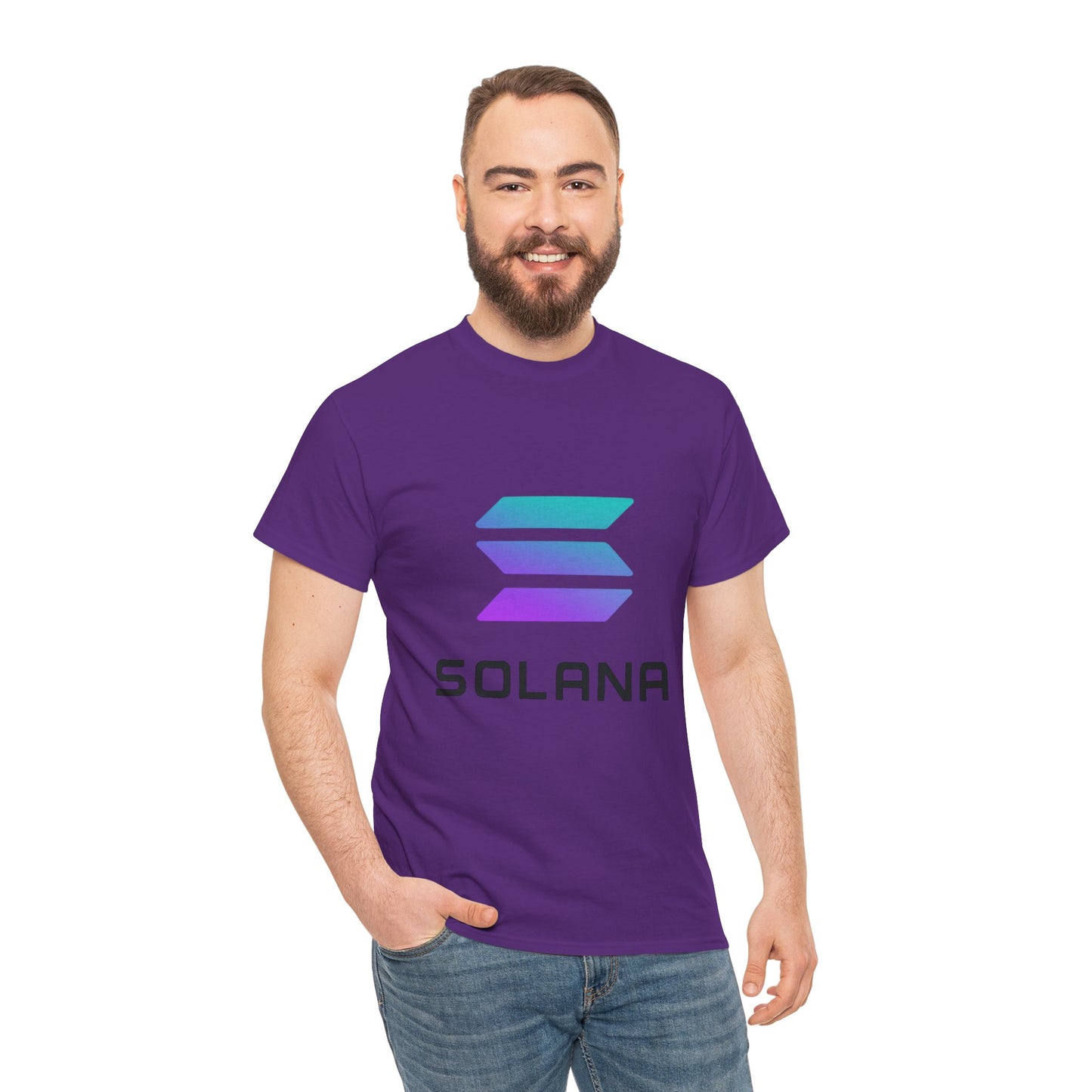 Solana Unisex Heavy Cotton Tee, Crypto Apparel, Gamer Shirt, Tech Enthusiast Wear, Unique Gift for Blockchain Lovers, Trending Fashion