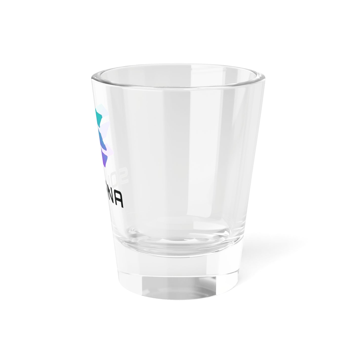 Solana Themed Shot Glass, 1.5oz - Perfect for Celebrations, Barware, Party Favors, Crypto Enthusiasts, Gifts