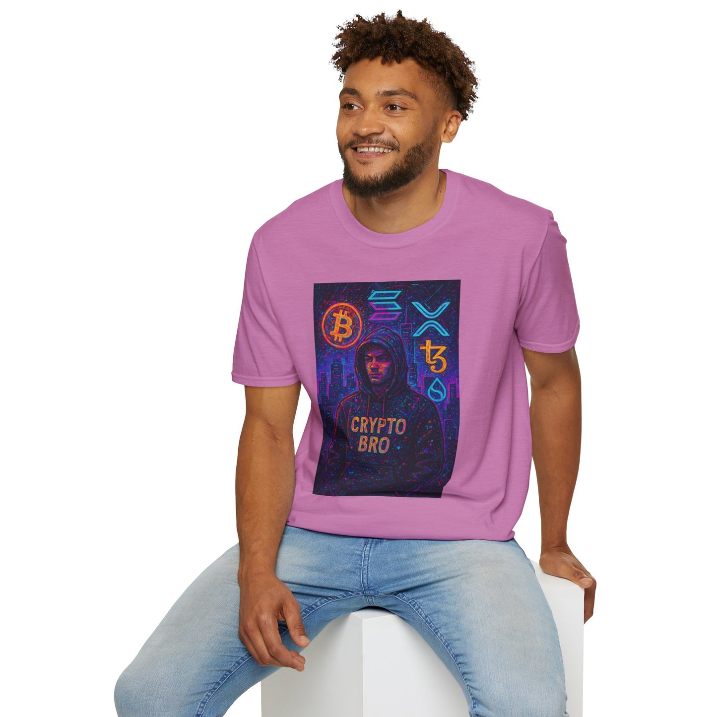 Crypto Bro Unisex Softstyle T-Shirt, Cryptocurrency Apparel, Blockchain Fashion, Gamer T-Shirt, Tech Enthusiast Gift