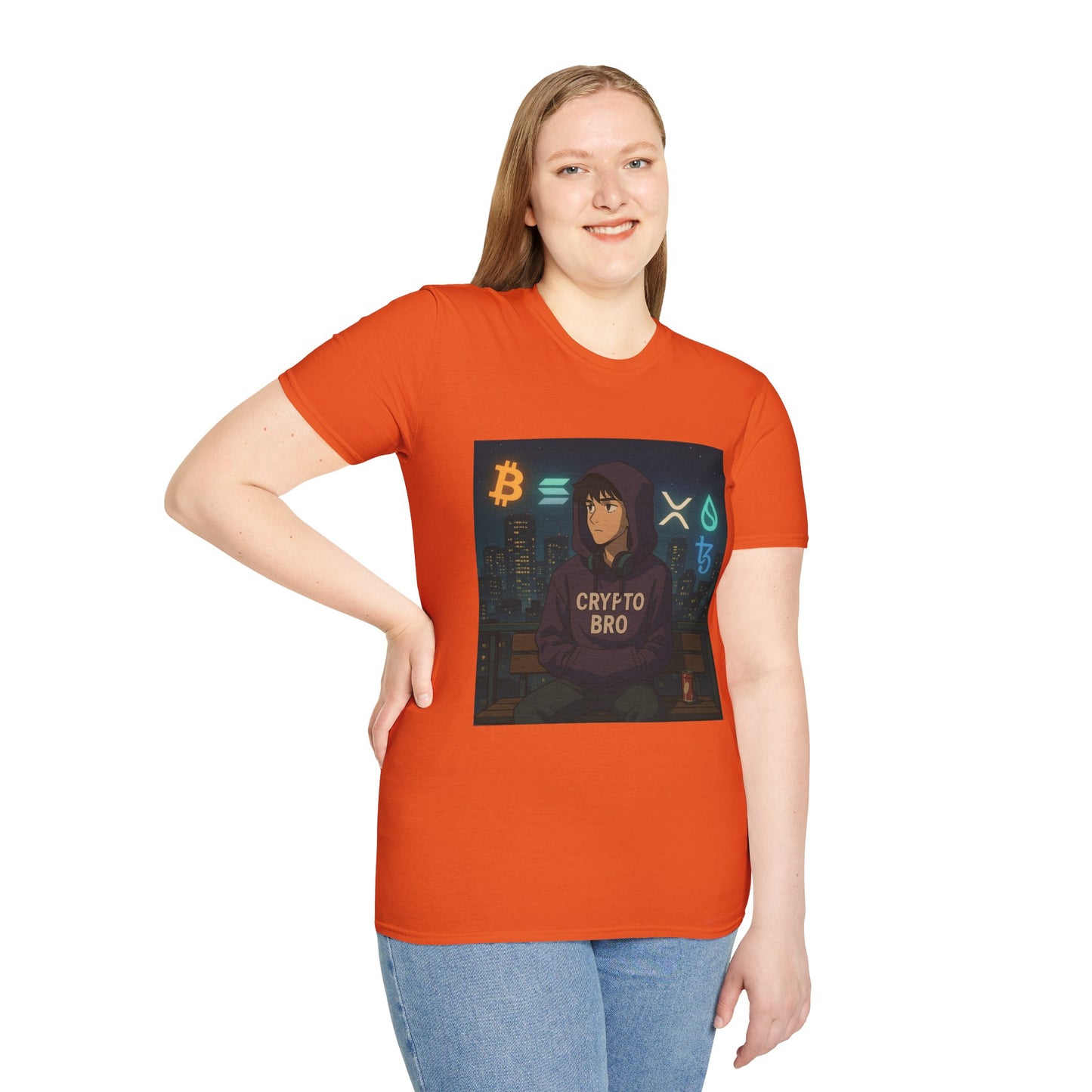 Crypto Bro Unisex Softstyle T-Shirt, Perfect for Gamers, Trendy Casual Wear, Unique Gift Idea, Crypto Enthusiast Apparel