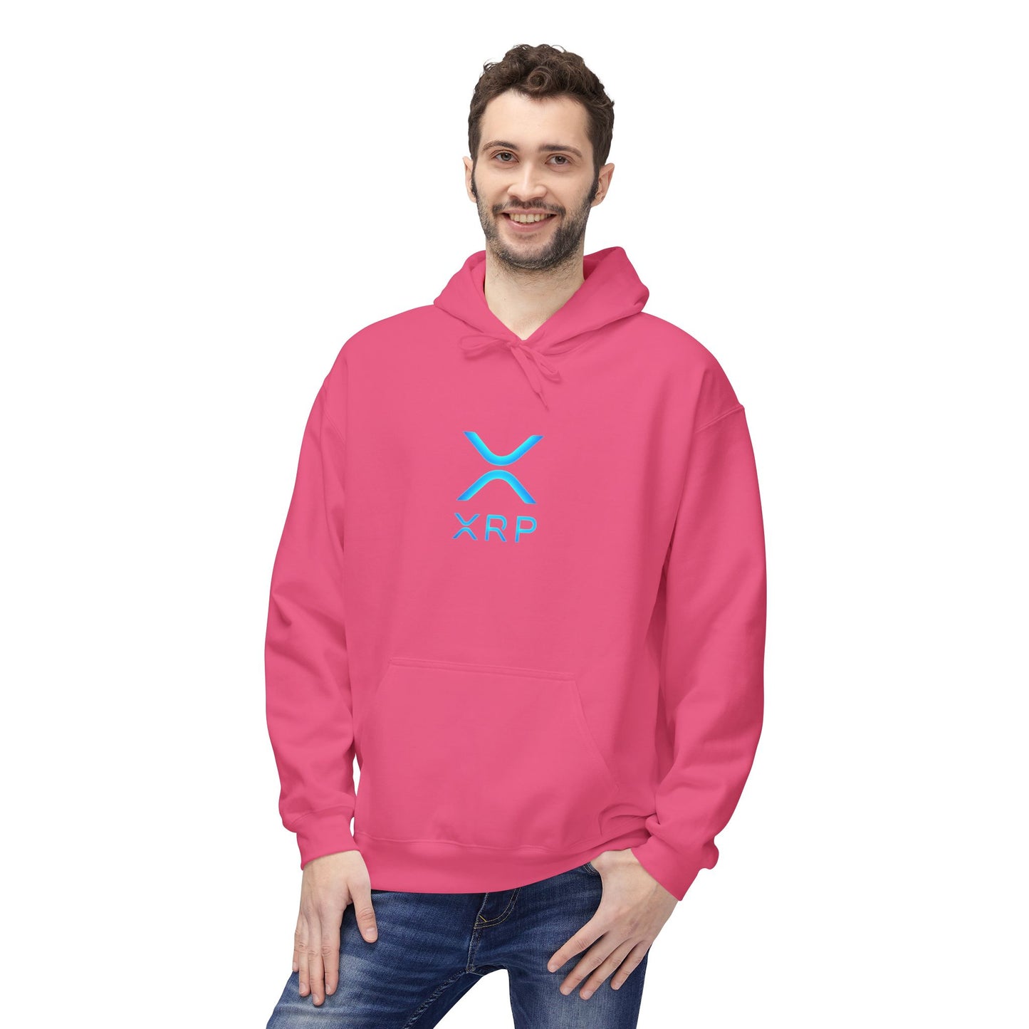 XRP Logo Fleece Hoodie for Crypto Fans, Lightweight Sweater, Ideal Gift for Techies, Unisex Crypto Apparel, Perfect for Casual Wear