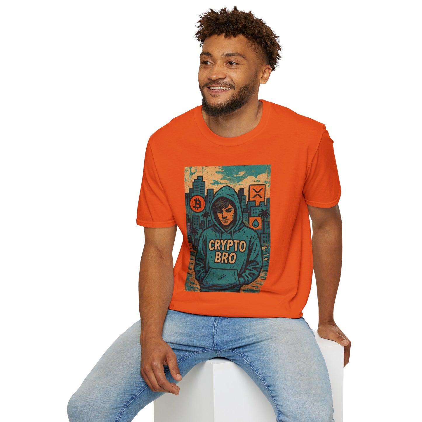 Crypto Bro Unisex Softstyle T-Shirt, Bitcoin Apparel, Cryptocurrency Gift, Casual Wear, Trendy Graphic Tee