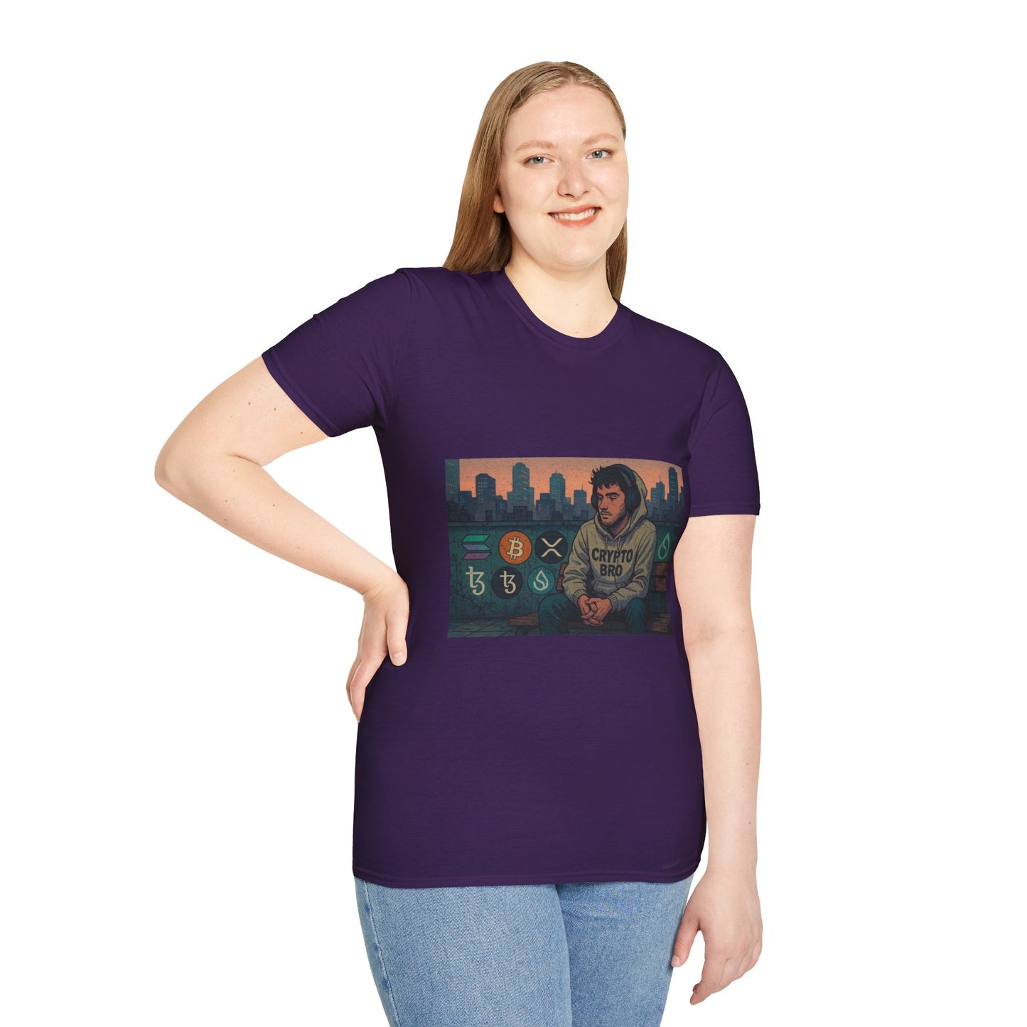 Crypto Vibes Unisex Softstyle T-Shirt | Trendy Graphic Tee for Crypto Enthusiasts, Perfect Gift for Tech Lovers, Casual Wear