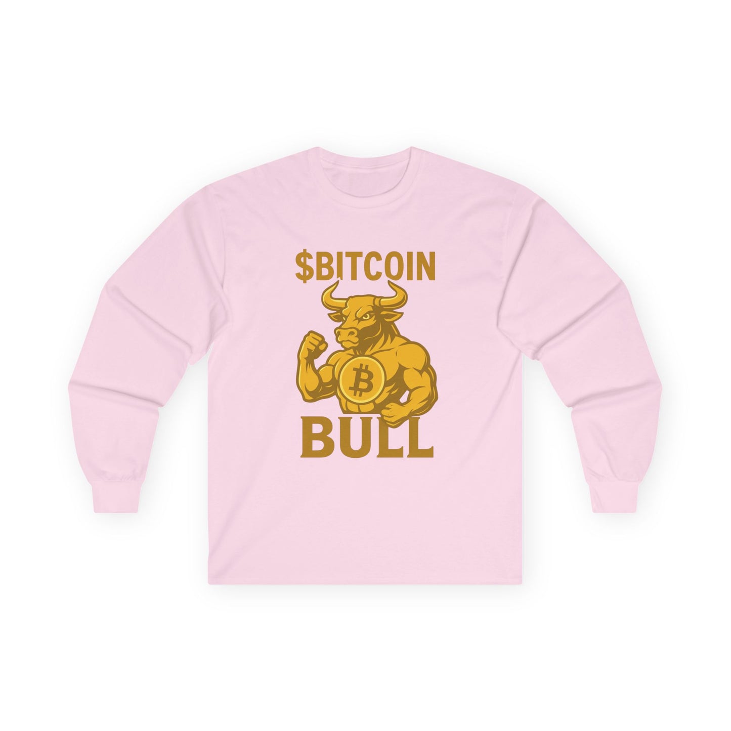 Bitcoin Bull Long Sleeve Tee for Crypto Lovers, Funny Crypto Shirt, Gift for Blockchain Enthusiasts, Cryptocurrency Apparel, Trendy Tee