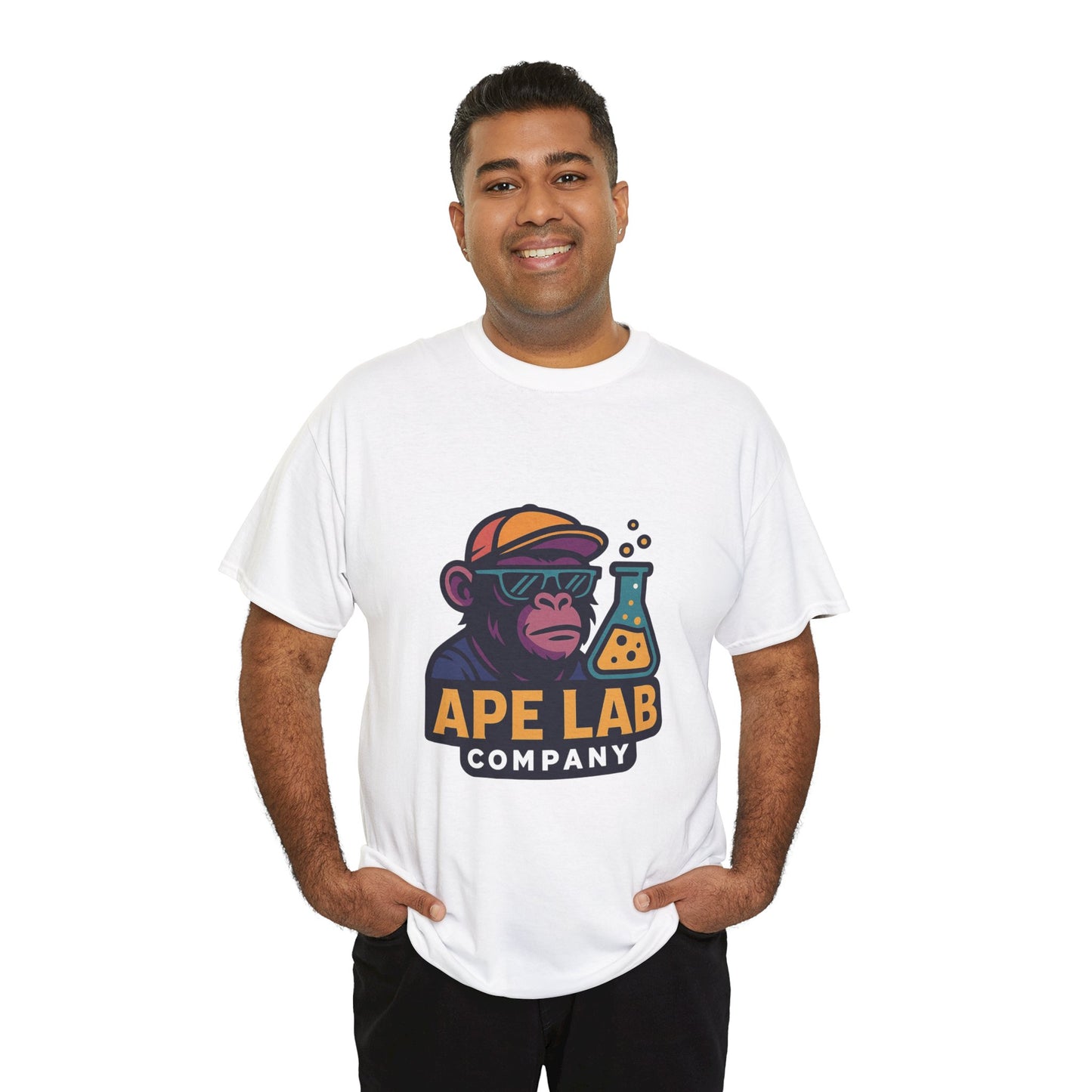 Ape Lab Company Unisex Heavy Cotton Tee - Fun and Stylish Tee for Science Lovers, Perfect for Casual Wear, Gifts, Birthdays, and Parties
