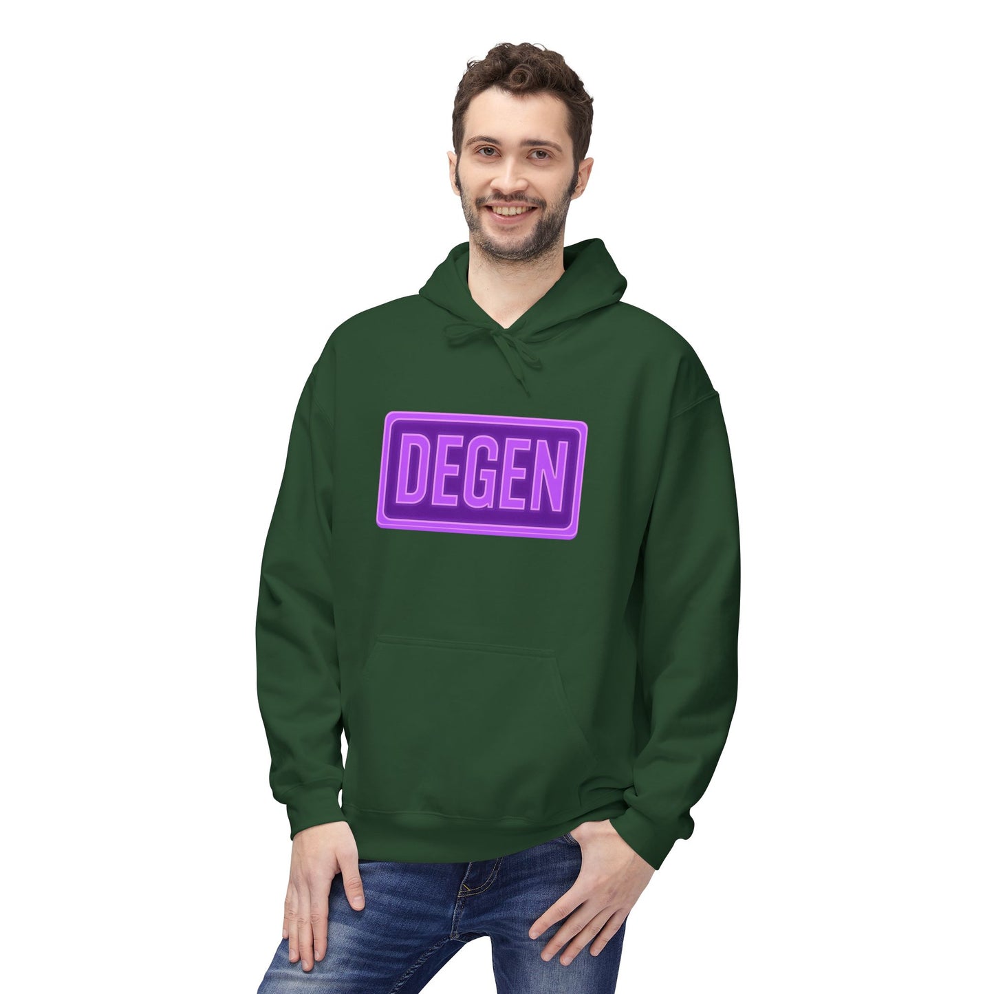Degen Collection Vibrant Hoodie with 'DEGEN' Design for Cozy Vibes, Perfect for Casual Wear, Gifts, or Street Style