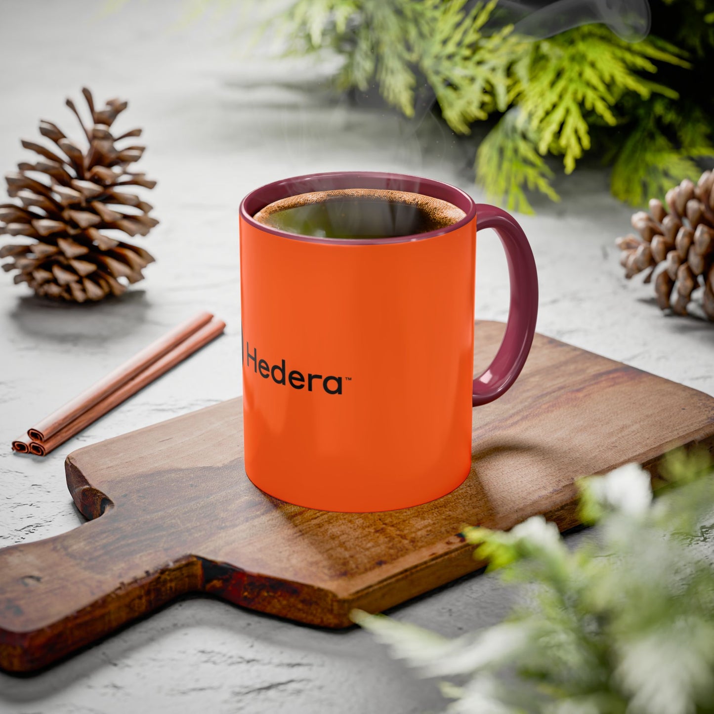 Hedera Orange Coffee Cup, Unique Gift for Coffee Lovers, Vibrant Drinkware for Home or Office, Modern Kitchen Decor