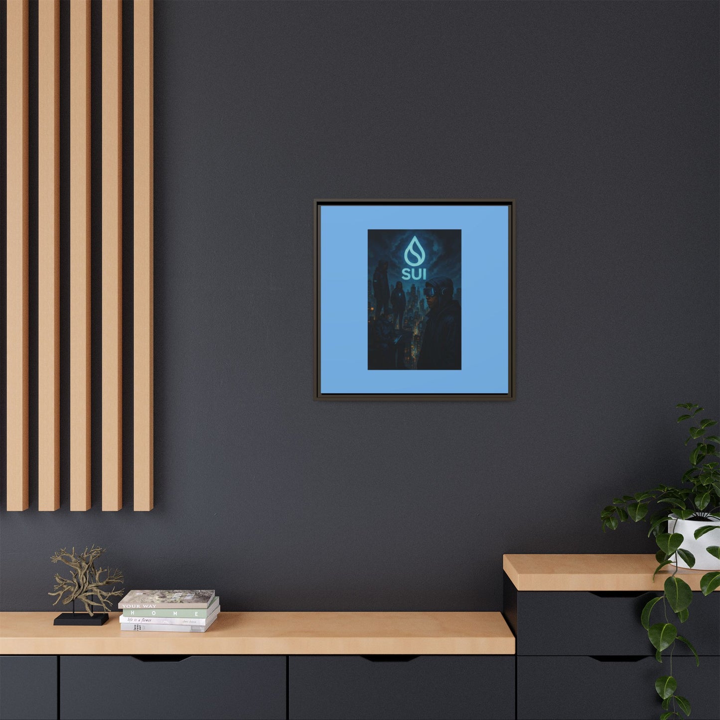 SUI Framed Canvas Art Print, Urban Art, Modern Wall Decor, Unique Gift for Art Lovers, Home or Office Decoration, SUI Design