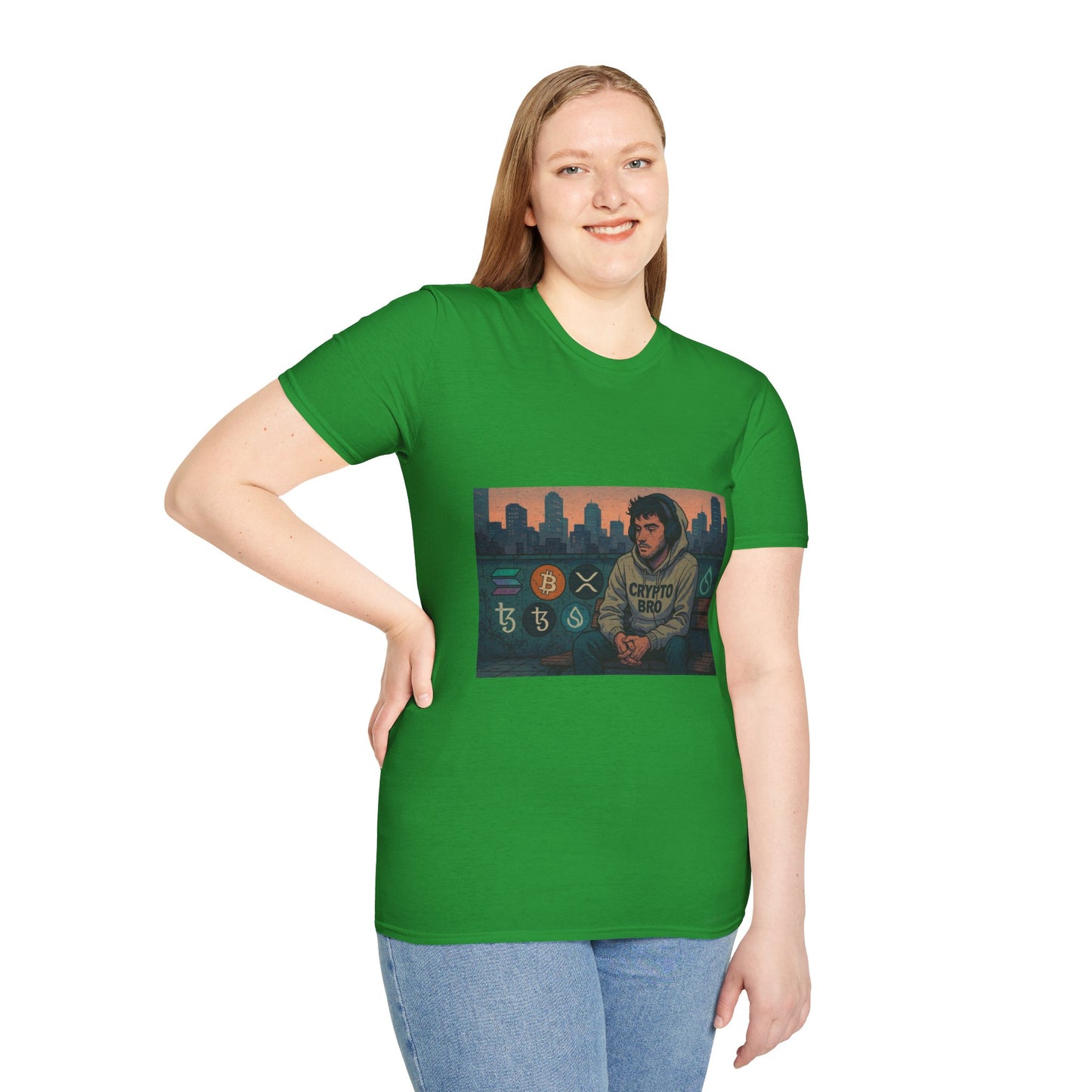 Crypto Vibes Unisex Softstyle T-Shirt | Trendy Graphic Tee for Crypto Enthusiasts, Perfect Gift for Tech Lovers, Casual Wear