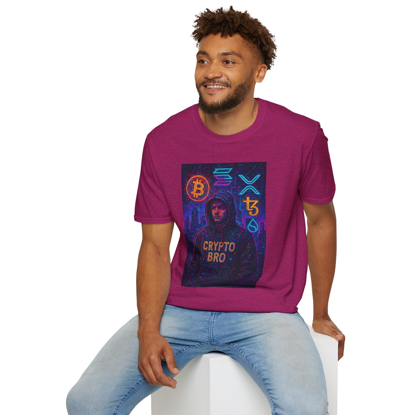 Crypto Bro Unisex Softstyle T-Shirt, Cryptocurrency Apparel, Blockchain Fashion, Gamer T-Shirt, Tech Enthusiast Gift
