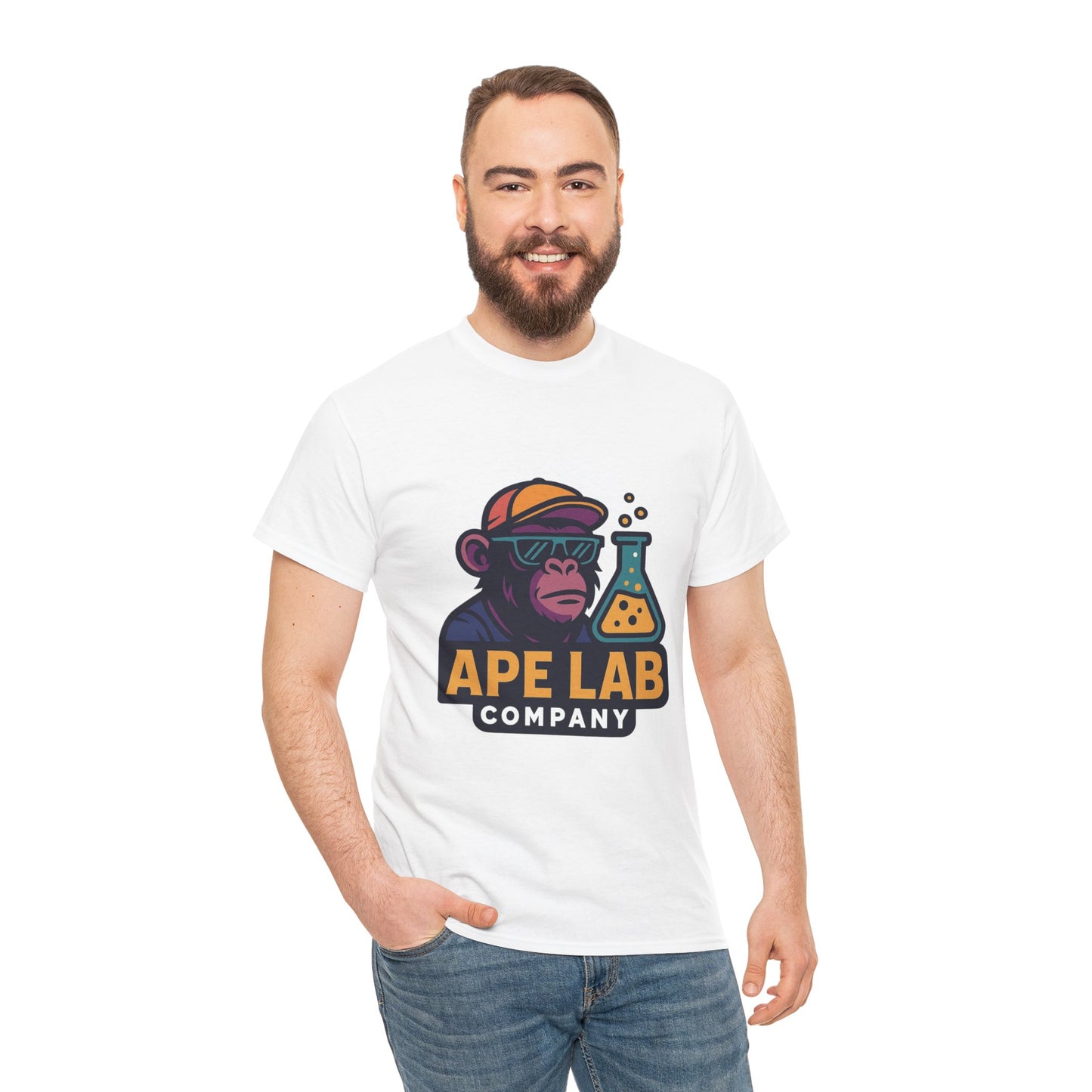 Ape Lab Company Unisex Heavy Cotton Tee - Fun and Stylish Tee for Science Lovers, Perfect for Casual Wear, Gifts, Birthdays, and Parties