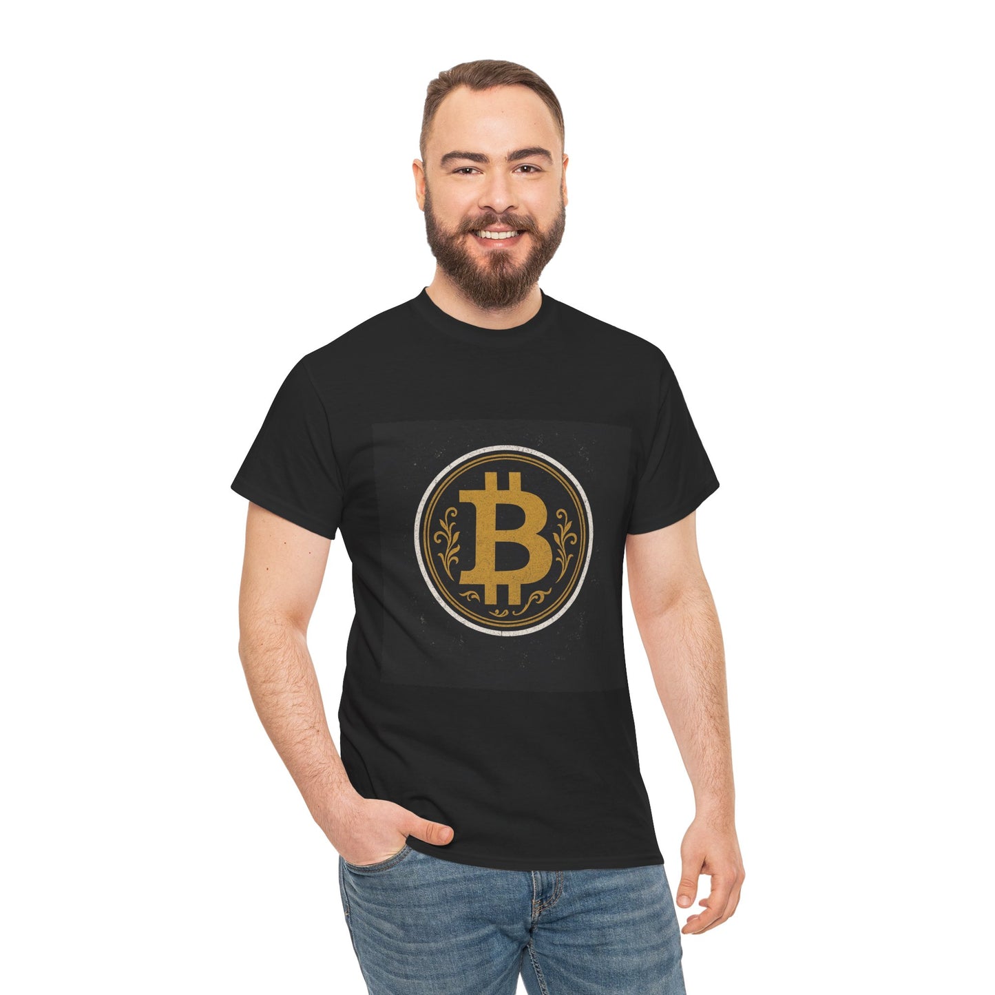 Bitcoin Graphic Tee, Unisex Heavy Cotton T-Shirt, Cryptocurrency Apparel, Bitcoin Lover Gift, Trendy Bitcoin Shirt