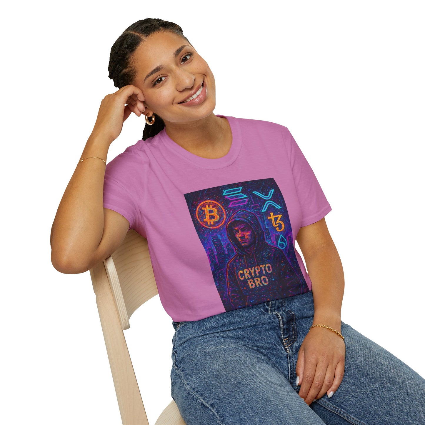 Crypto Bro Unisex Softstyle T-Shirt, Cryptocurrency Apparel, Blockchain Fashion, Gamer T-Shirt, Tech Enthusiast Gift