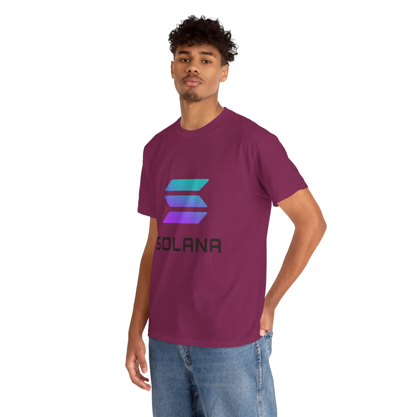Solana Unisex Heavy Cotton Tee, Crypto Apparel, Gamer Shirt, Tech Enthusiast Wear, Unique Gift for Blockchain Lovers, Trending Fashion