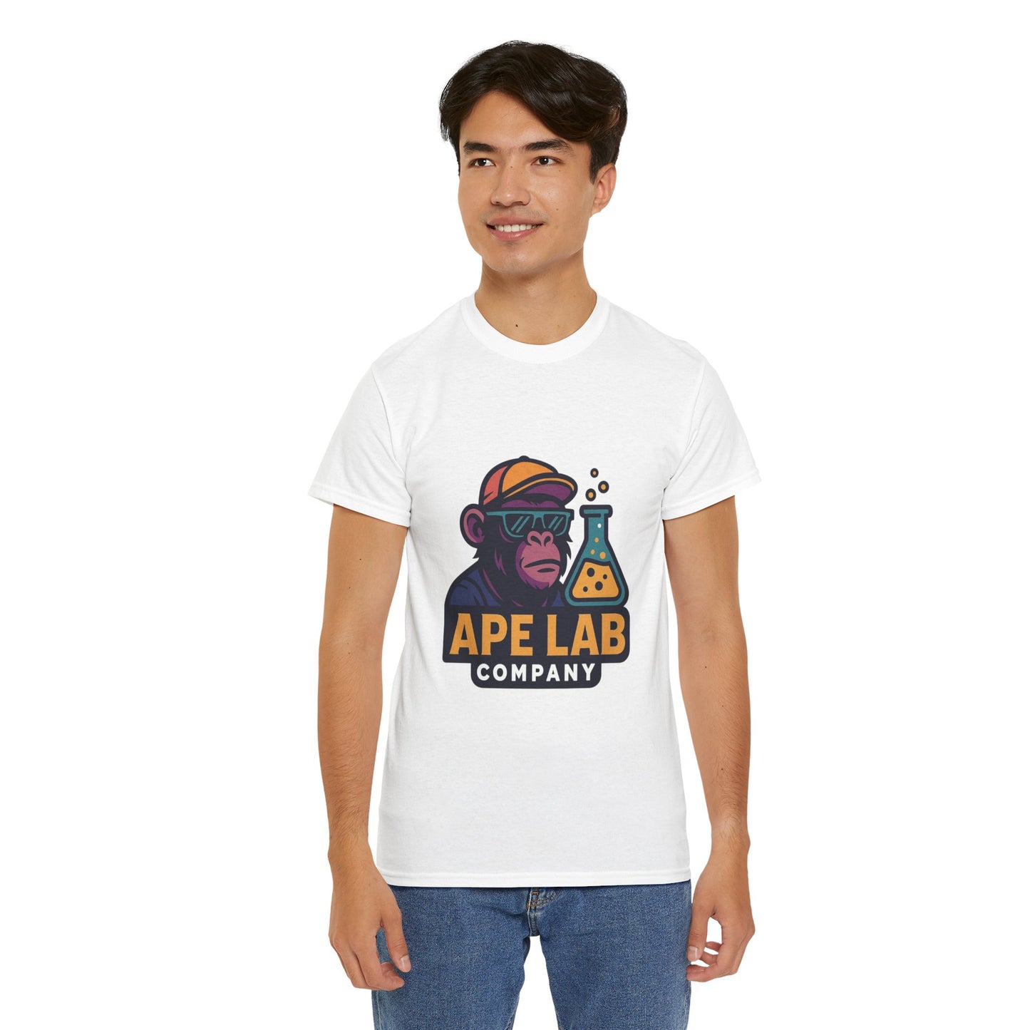 Ape Lab Company Unisex Heavy Cotton Tee - Fun and Stylish Tee for Science Lovers, Perfect for Casual Wear, Gifts, Birthdays, and Parties
