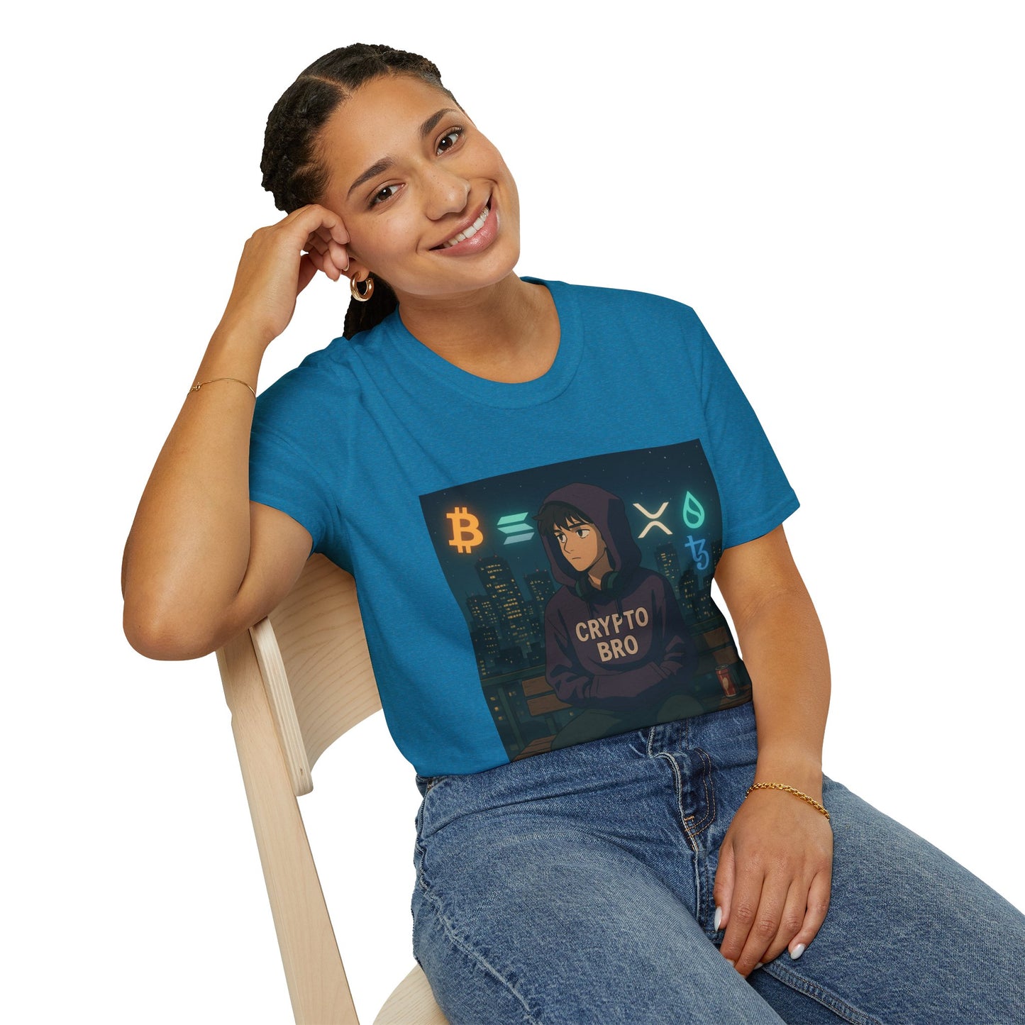 Crypto Bro Unisex Softstyle T-Shirt, Perfect for Gamers, Trendy Casual Wear, Unique Gift Idea, Crypto Enthusiast Apparel