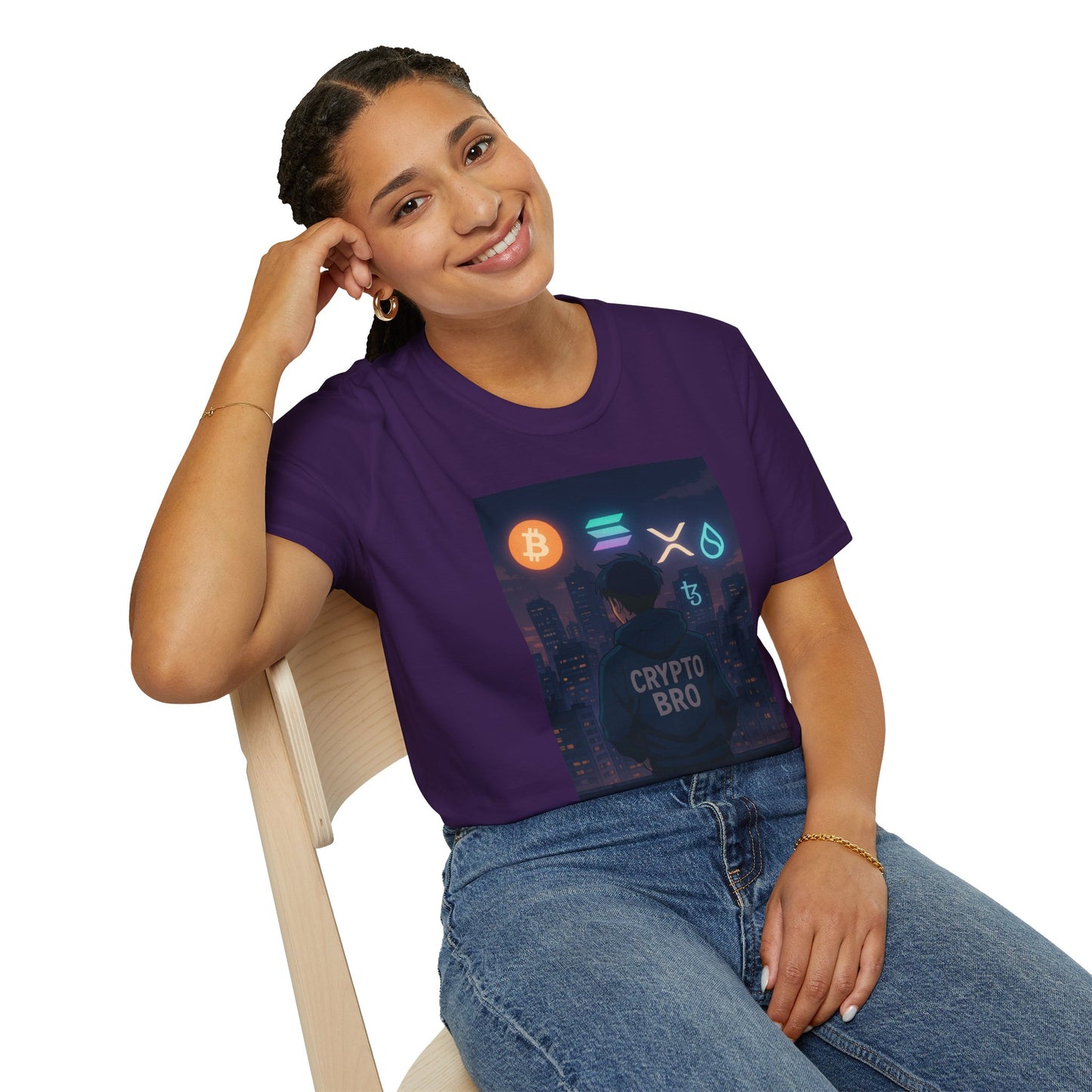 Crypto Bro Unisex Softstyle T-Shirt, Retro Gamer Apparel, Cryptocurrency Gift, Stylish Casual Wear, Graphic Tee for Men and Women