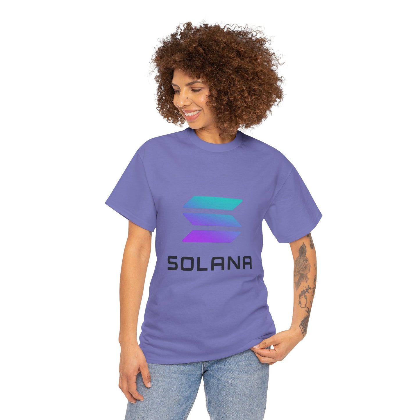 Solana Unisex Heavy Cotton Tee, Crypto Apparel, Gamer Shirt, Tech Enthusiast Wear, Unique Gift for Blockchain Lovers, Trending Fashion