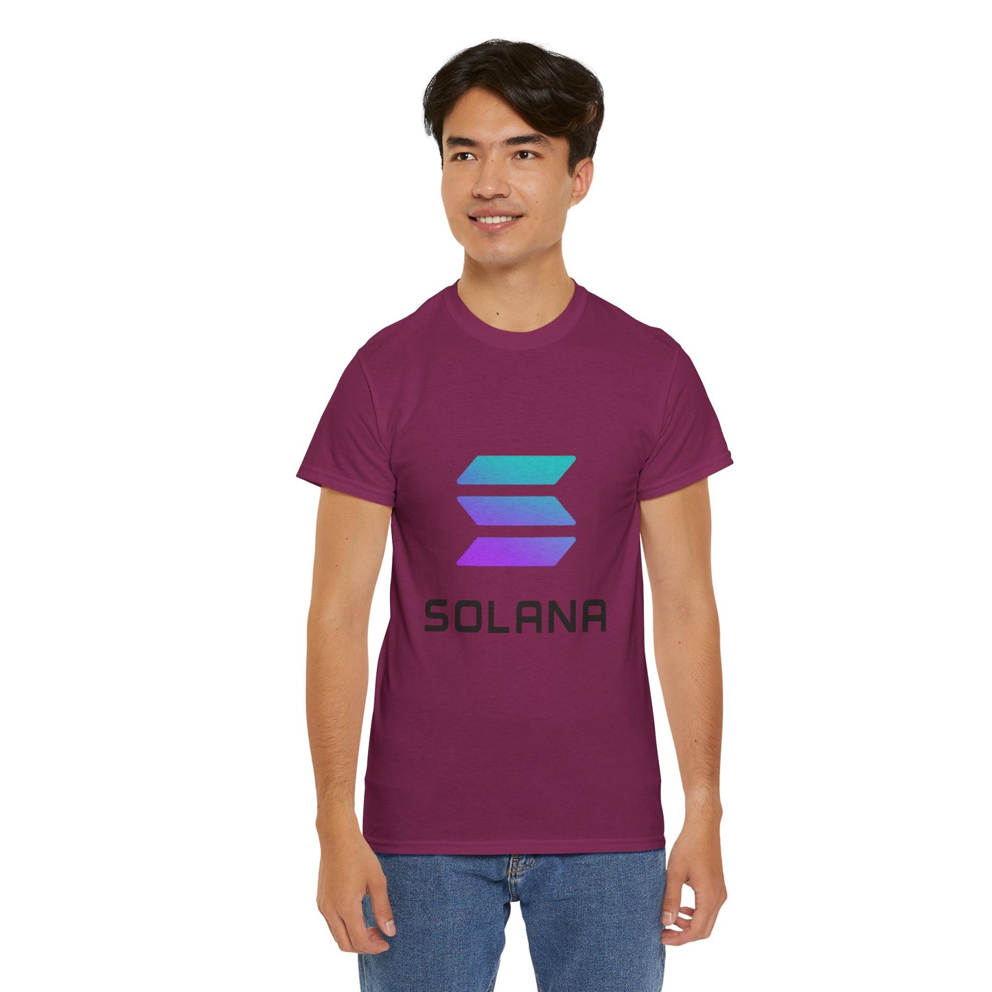 Solana Unisex Heavy Cotton Tee, Crypto Apparel, Gamer Shirt, Tech Enthusiast Wear, Unique Gift for Blockchain Lovers, Trending Fashion
