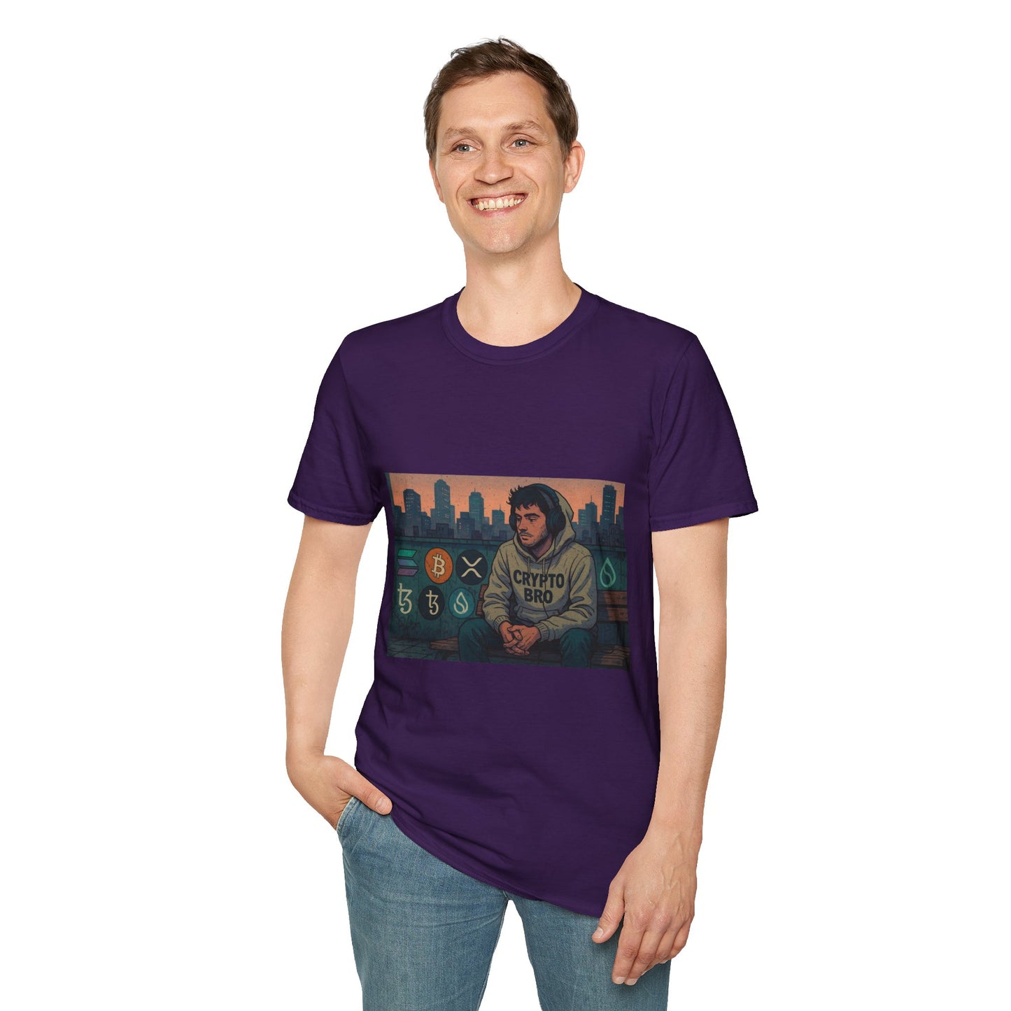 Crypto Vibes Unisex Softstyle T-Shirt | Trendy Graphic Tee for Crypto Enthusiasts, Perfect Gift for Tech Lovers, Casual Wear