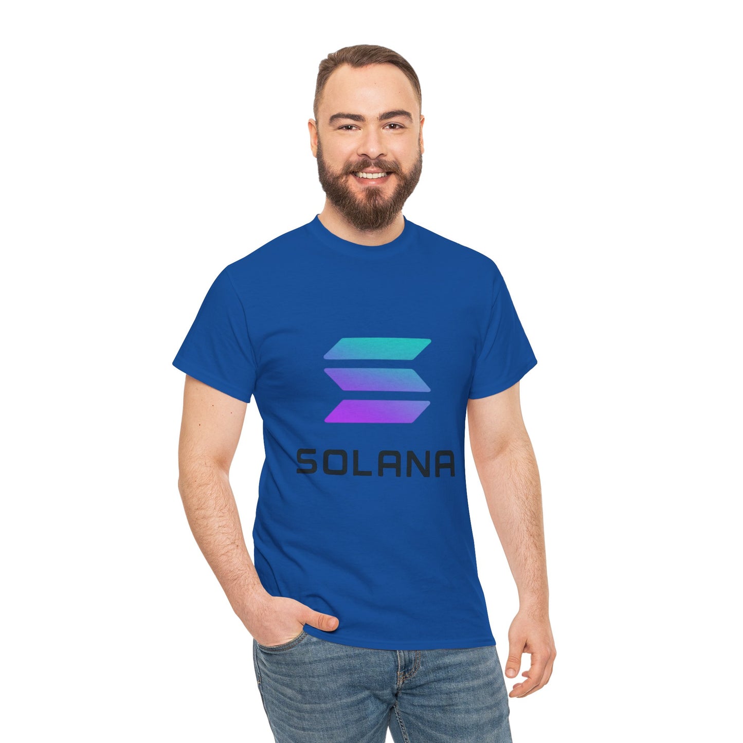 Solana Unisex Heavy Cotton Tee, Crypto Apparel, Gamer Shirt, Tech Enthusiast Wear, Unique Gift for Blockchain Lovers, Trending Fashion