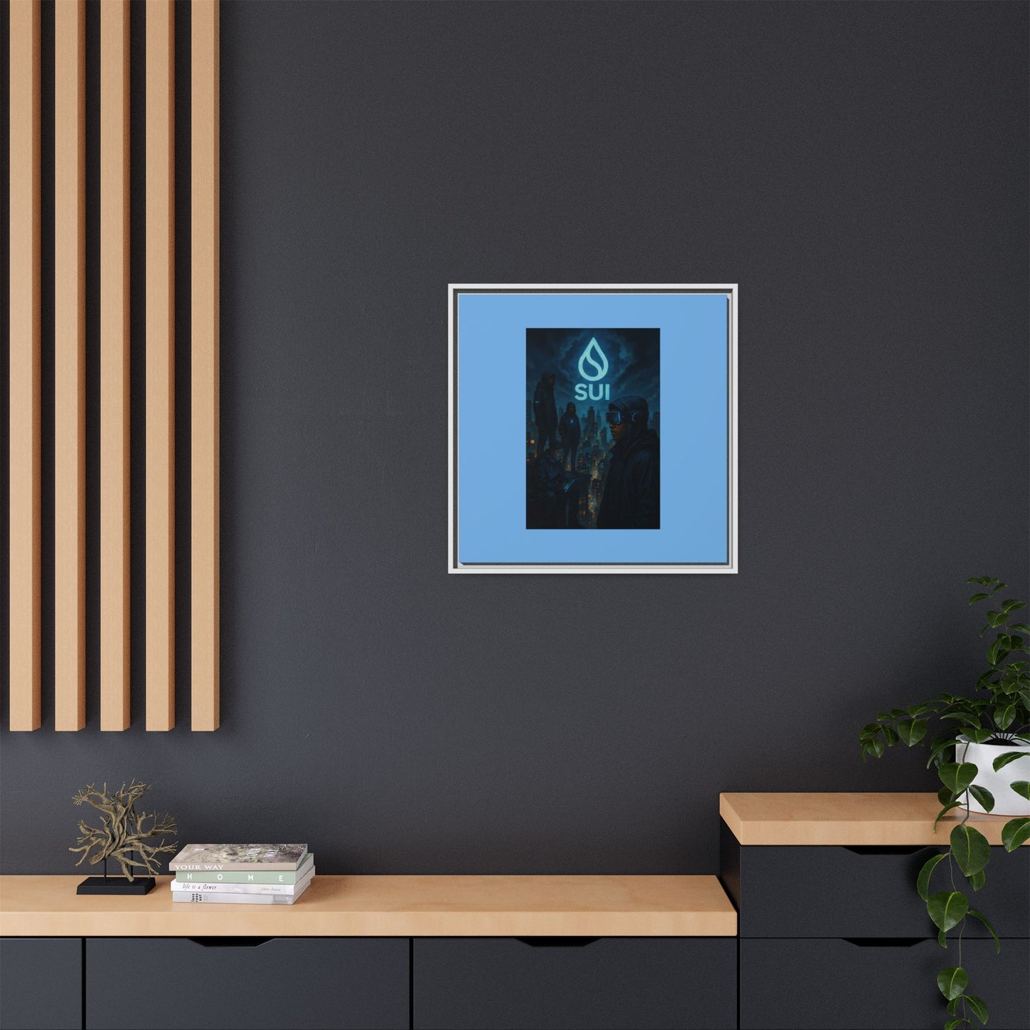 SUI Framed Canvas Art Print, Urban Art, Modern Wall Decor, Unique Gift for Art Lovers, Home or Office Decoration, SUI Design