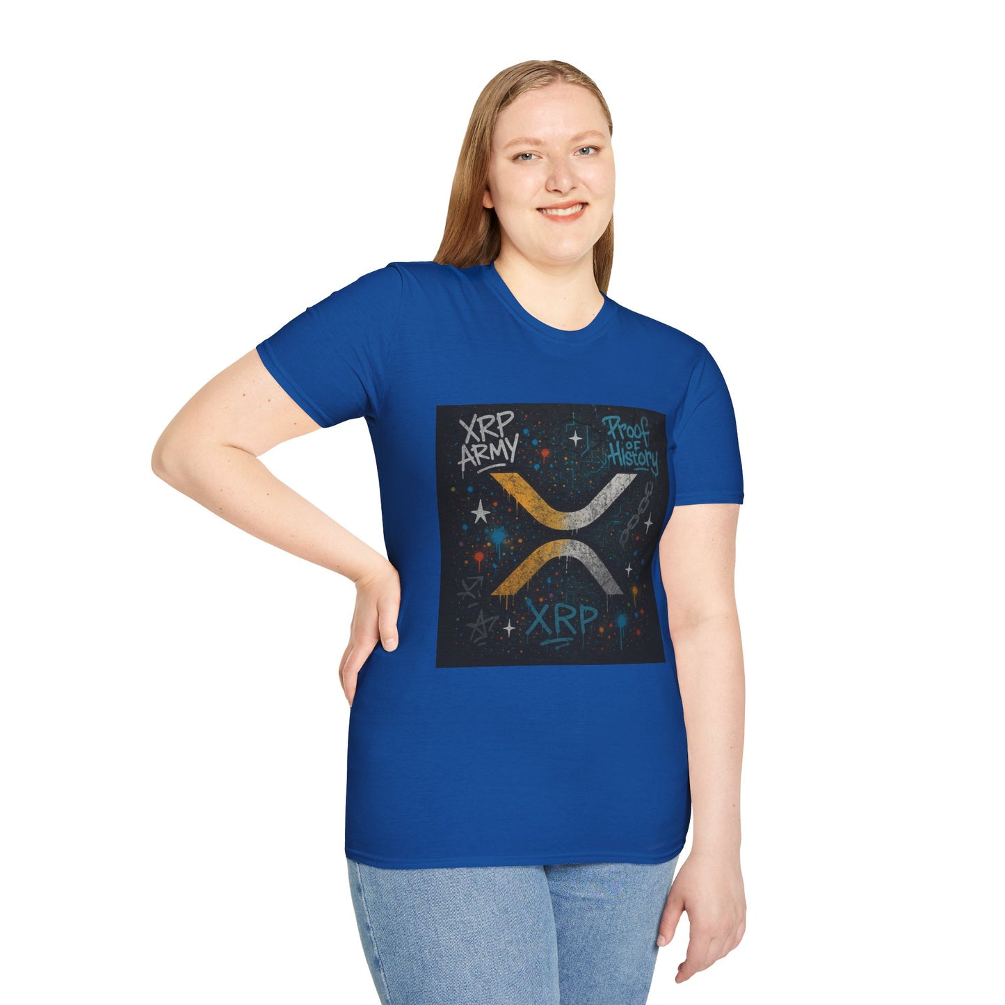 XRP Army Proof of History T-Shirt - Unisex Softstyle Tee for Crypto Enthusiasts, Gift for Blockchain Fans, Casual Wear, Crypto Merch