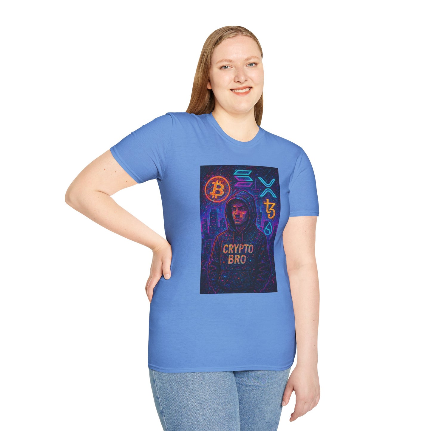 Crypto Bro Unisex Softstyle T-Shirt, Cryptocurrency Apparel, Blockchain Fashion, Gamer T-Shirt, Tech Enthusiast Gift