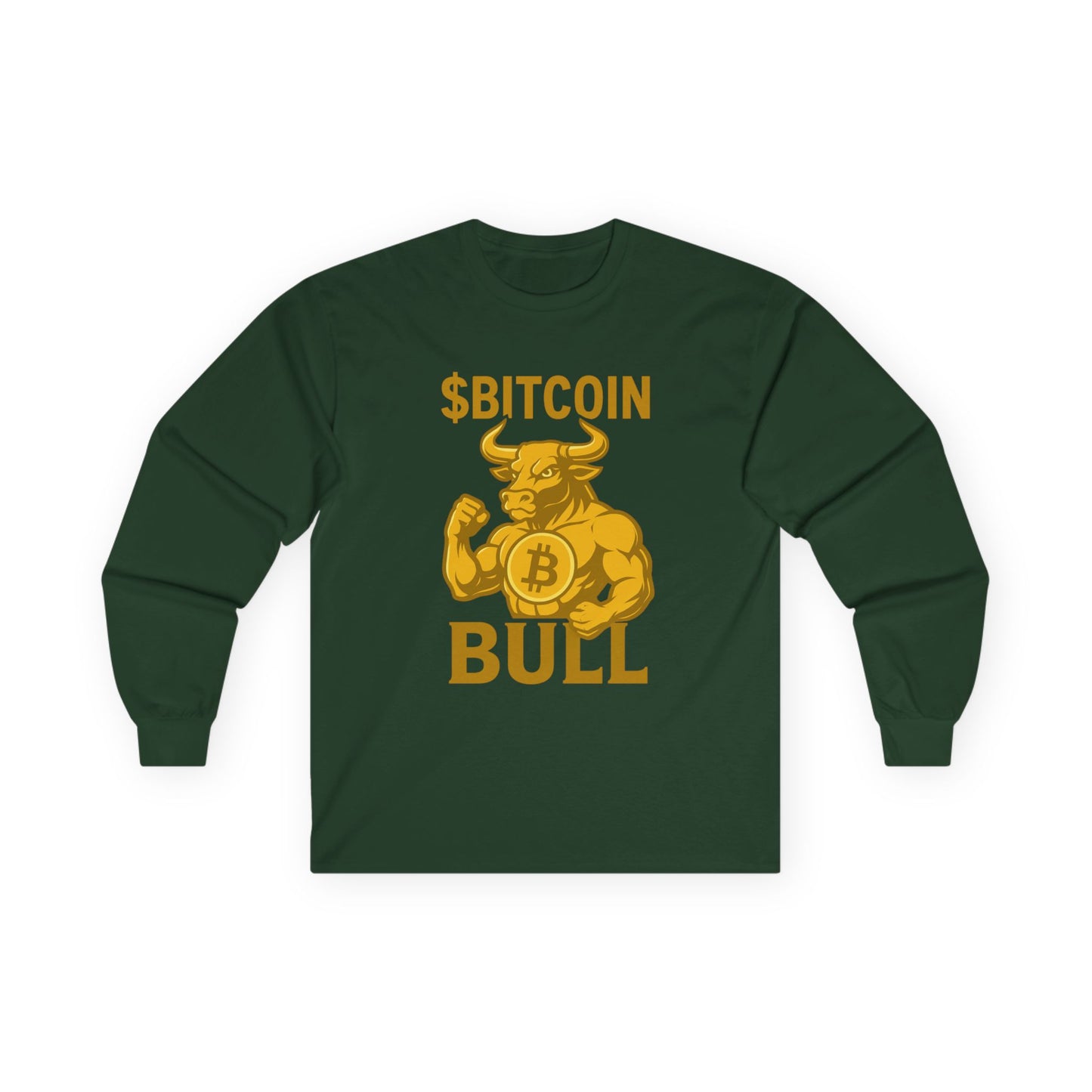 Bitcoin Bull Long Sleeve Tee for Crypto Lovers, Funny Crypto Shirt, Gift for Blockchain Enthusiasts, Cryptocurrency Apparel, Trendy Tee