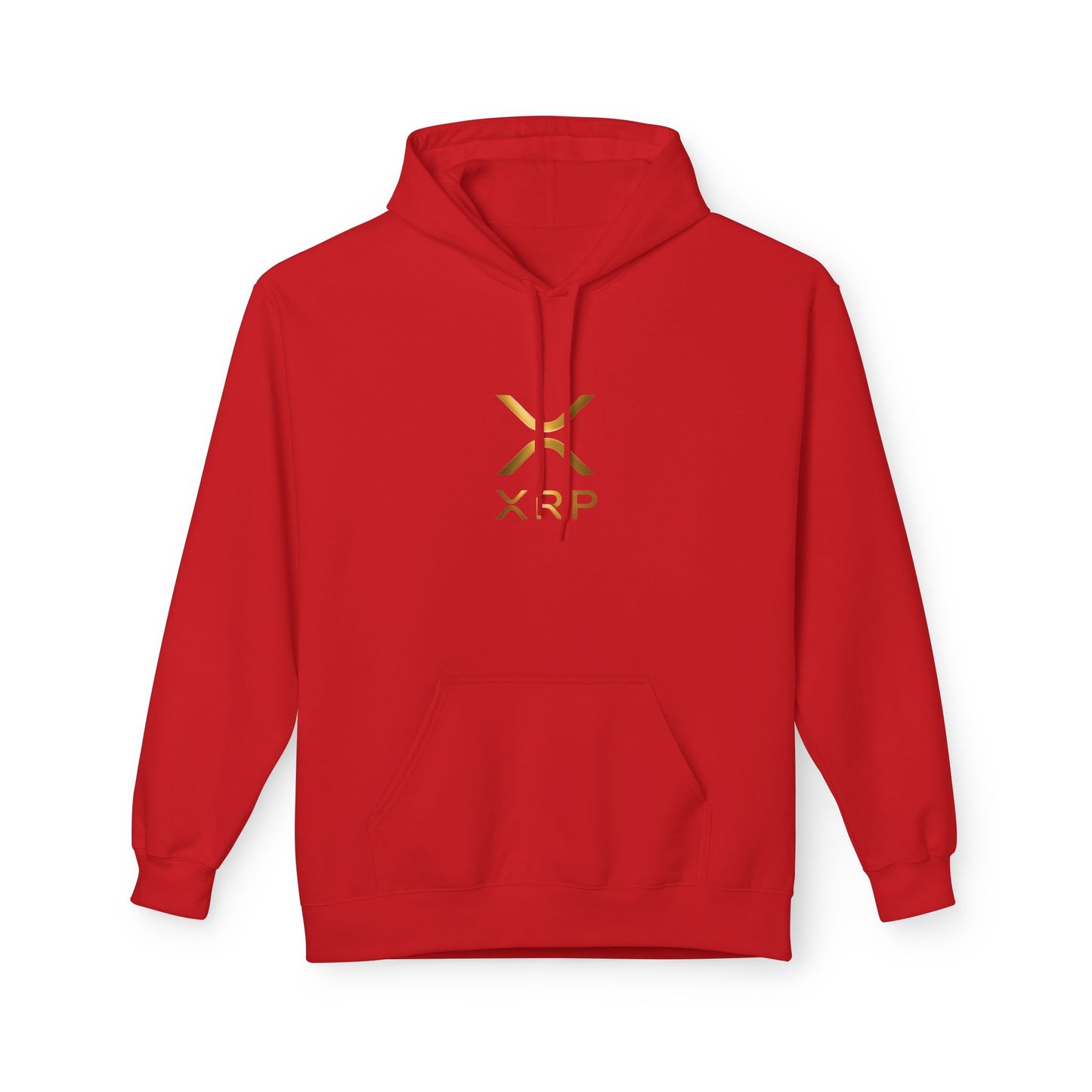 XRP Gold Logo Fleece Hoodie, Unisex Pullover, Cryptocurrency Apparel, Gift for Crypto Enthusiasts, Casual Streetwear, Perfect for Winter