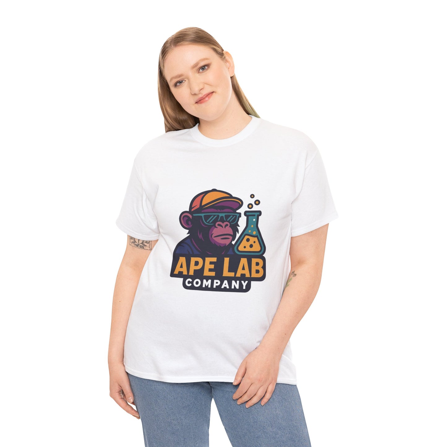 Ape Lab Company Unisex Heavy Cotton Tee - Fun and Stylish Tee for Science Lovers, Perfect for Casual Wear, Gifts, Birthdays, and Parties