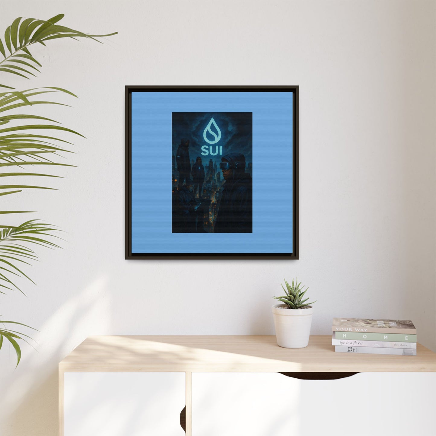 SUI Framed Canvas Art Print, Urban Art, Modern Wall Decor, Unique Gift for Art Lovers, Home or Office Decoration, SUI Design