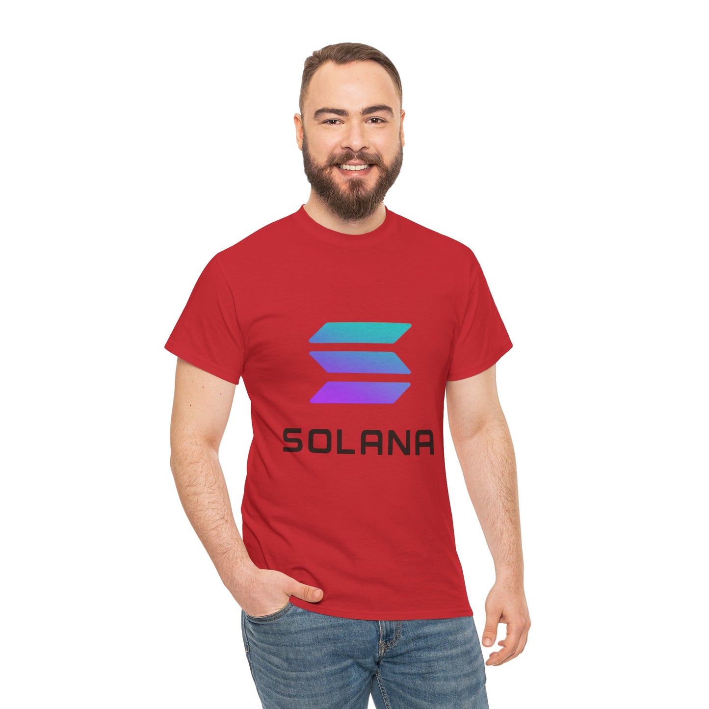 Solana Unisex Heavy Cotton Tee, Crypto Apparel, Gamer Shirt, Tech Enthusiast Wear, Unique Gift for Blockchain Lovers, Trending Fashion