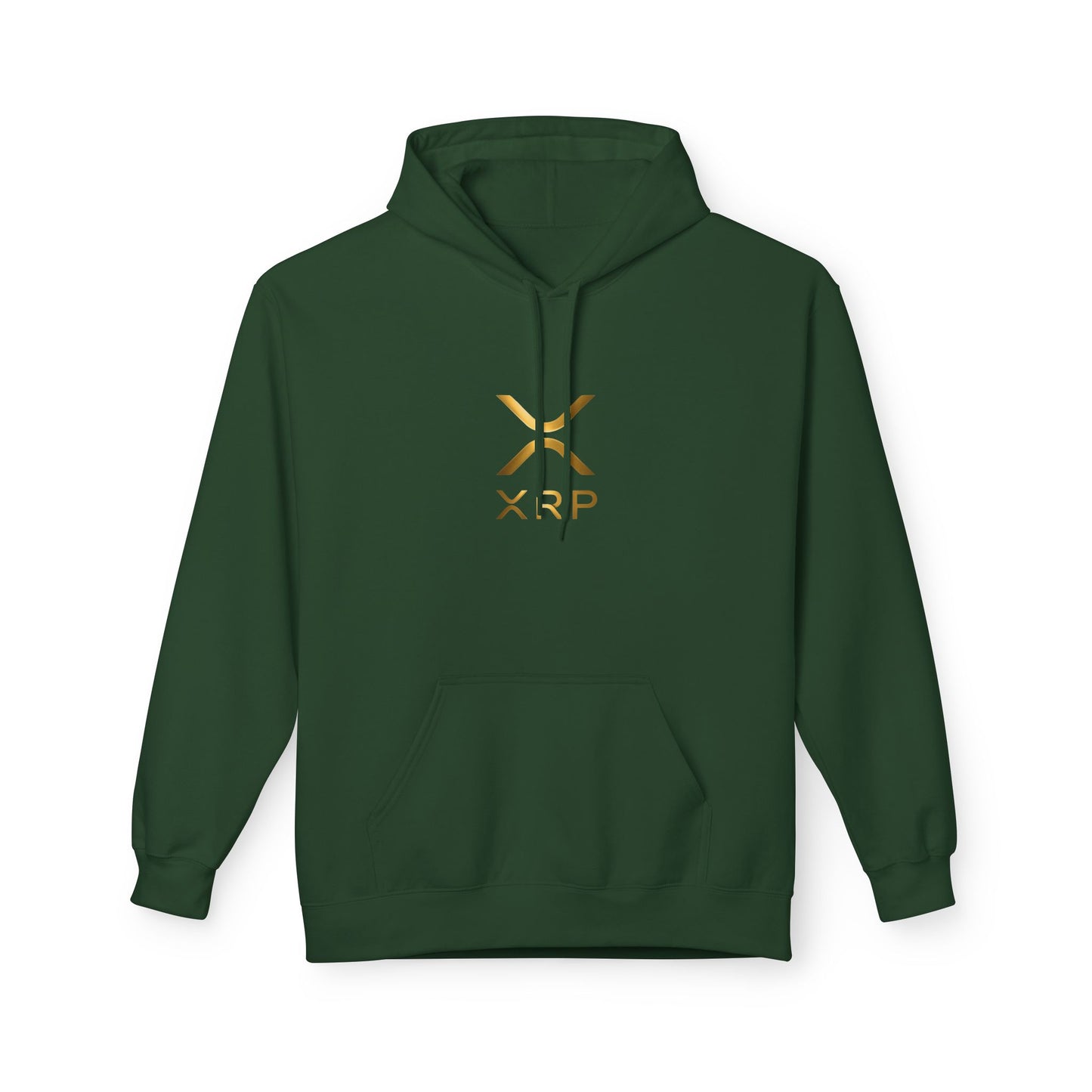 XRP Gold Logo Fleece Hoodie, Unisex Pullover, Cryptocurrency Apparel, Gift for Crypto Enthusiasts, Casual Streetwear, Perfect for Winter