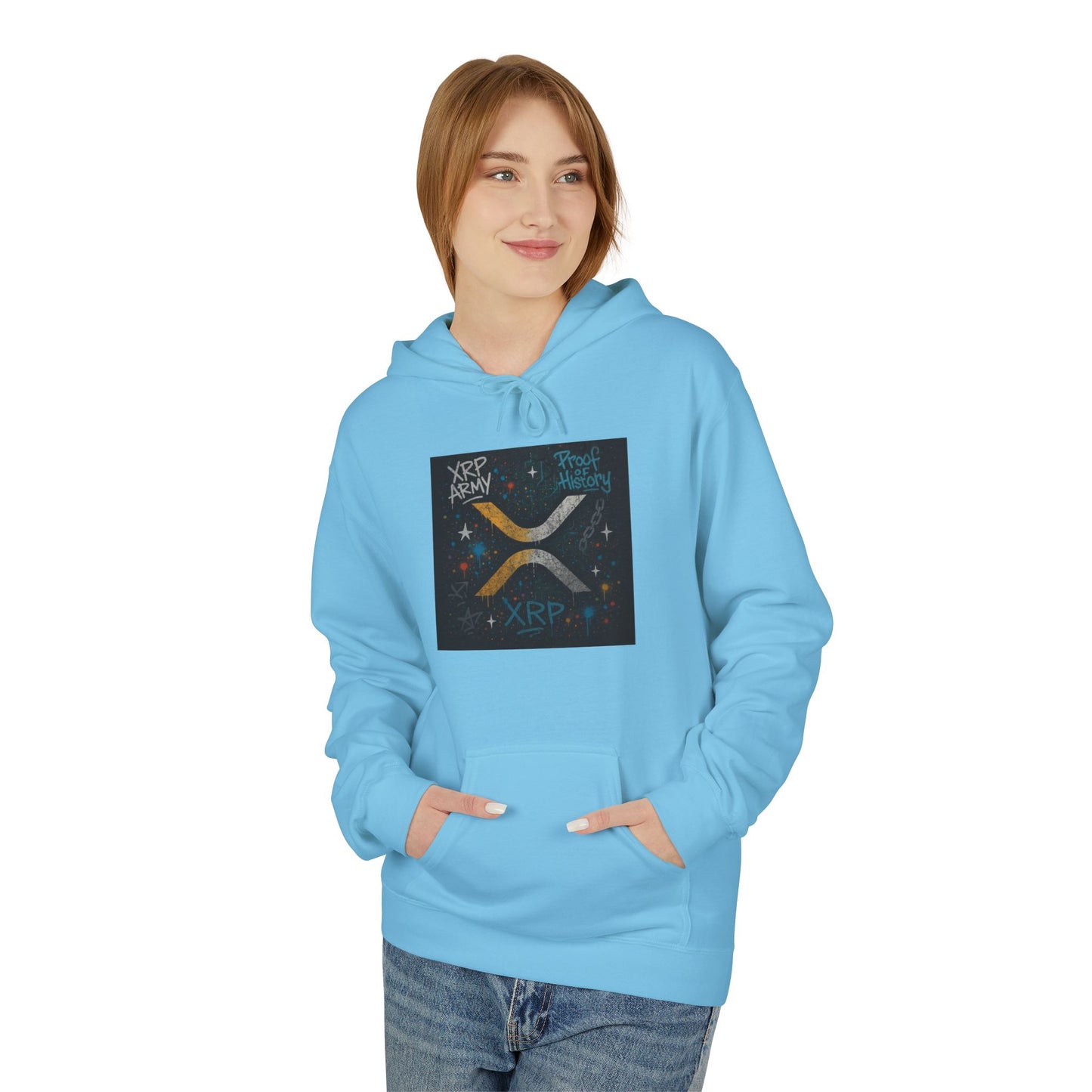 XRP Cosmic Vibes Hoodie, Unisex Graphic Sweatshirt for Cozy Nights, Perfect for Sci-Fi Lovers, Christmas Gifts, Starry Nightwear