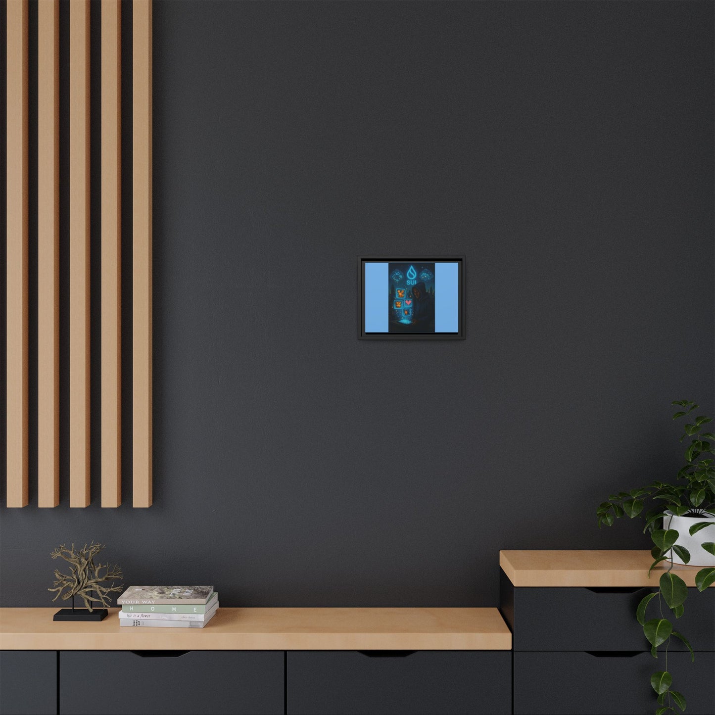SUI Framed Artwork, Inspiring Wall Decor for Gamers and Tech Lovers, Perfect for Home Office, Gift for Birthdays, Unique Room Accent