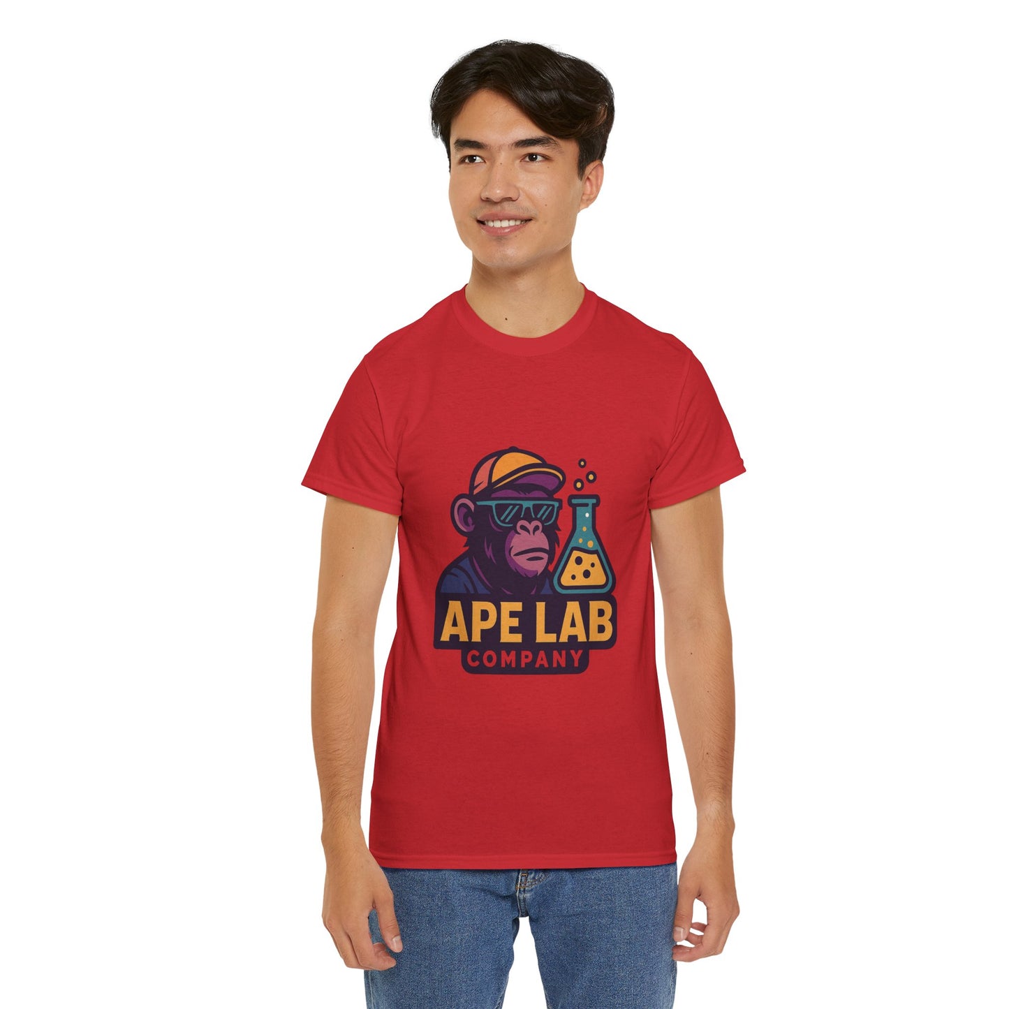 Ape Lab Company Unisex Heavy Cotton Tee - Fun and Stylish Tee for Science Lovers, Perfect for Casual Wear, Gifts, Birthdays, and Parties