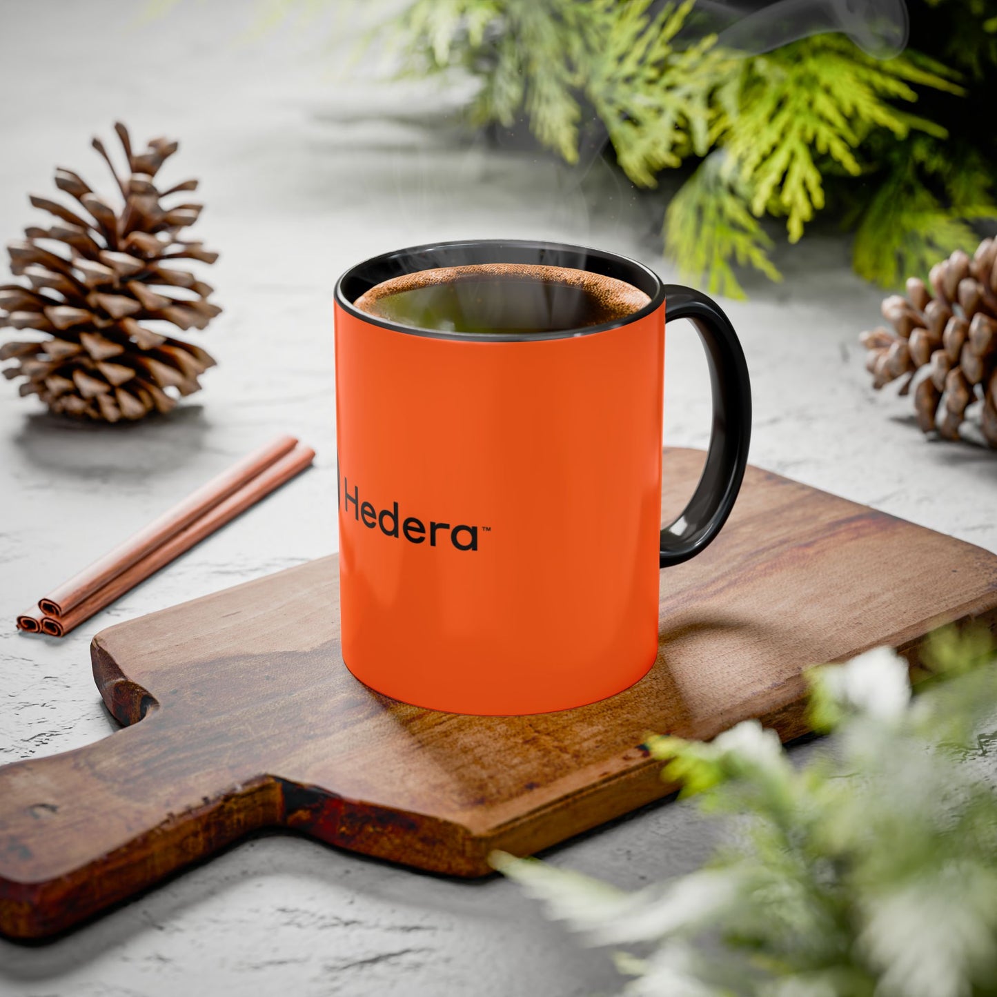Hedera Orange Coffee Cup, Unique Gift for Coffee Lovers, Vibrant Drinkware for Home or Office, Modern Kitchen Decor