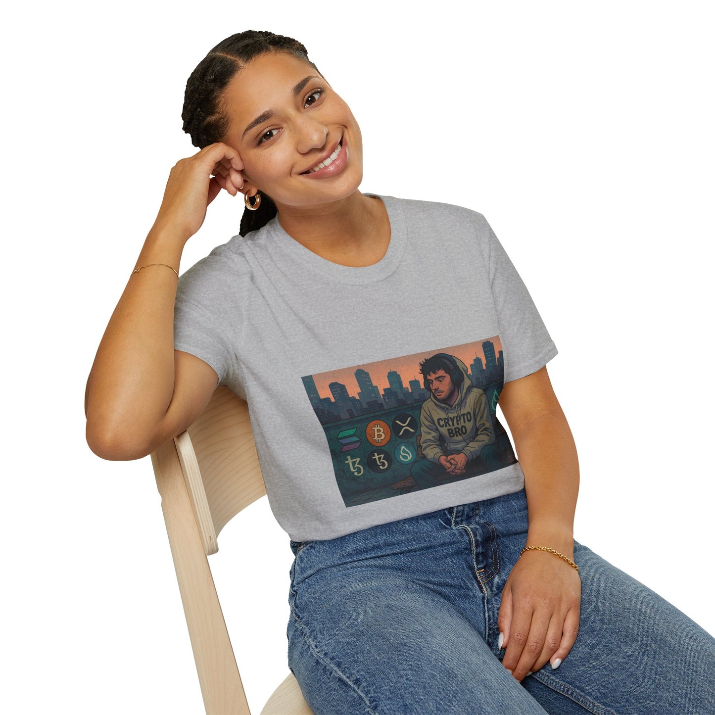 Crypto Vibes Unisex Softstyle T-Shirt | Trendy Graphic Tee for Crypto Enthusiasts, Perfect Gift for Tech Lovers, Casual Wear