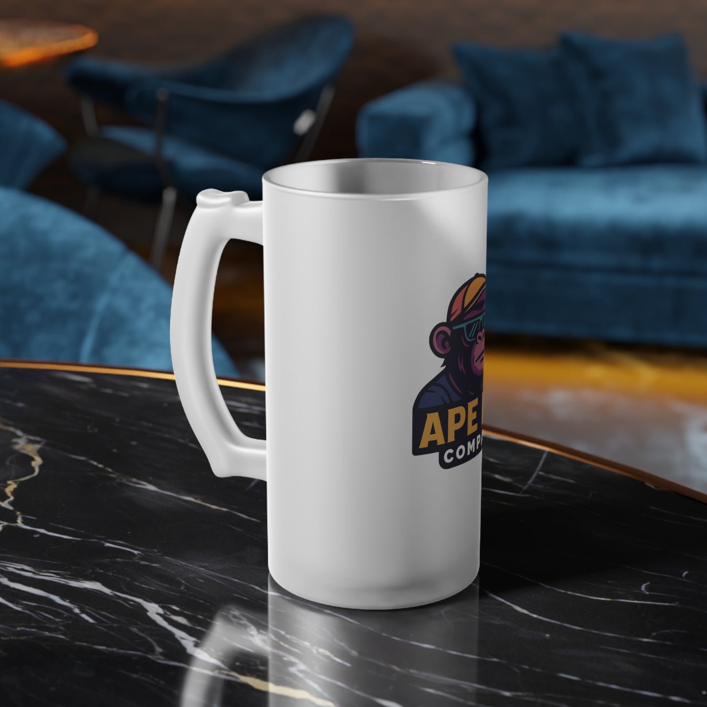 Chill Frosted Beer Mug, Cool Gift for Craft Beer Lovers, Unique Barware, Summer Parties, Personalized Drinkware, Ape Lab Design