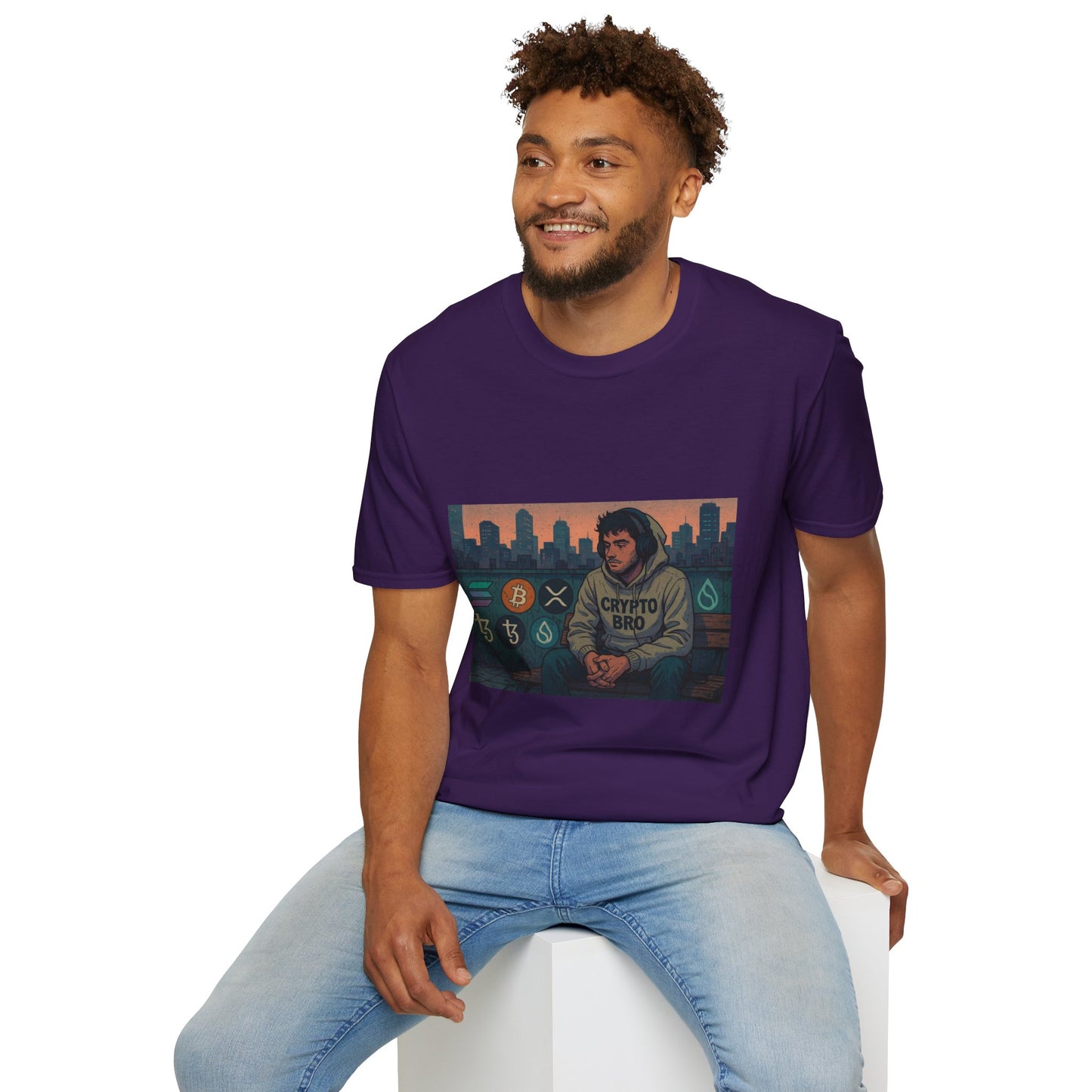 Crypto Vibes Unisex Softstyle T-Shirt | Trendy Graphic Tee for Crypto Enthusiasts, Perfect Gift for Tech Lovers, Casual Wear