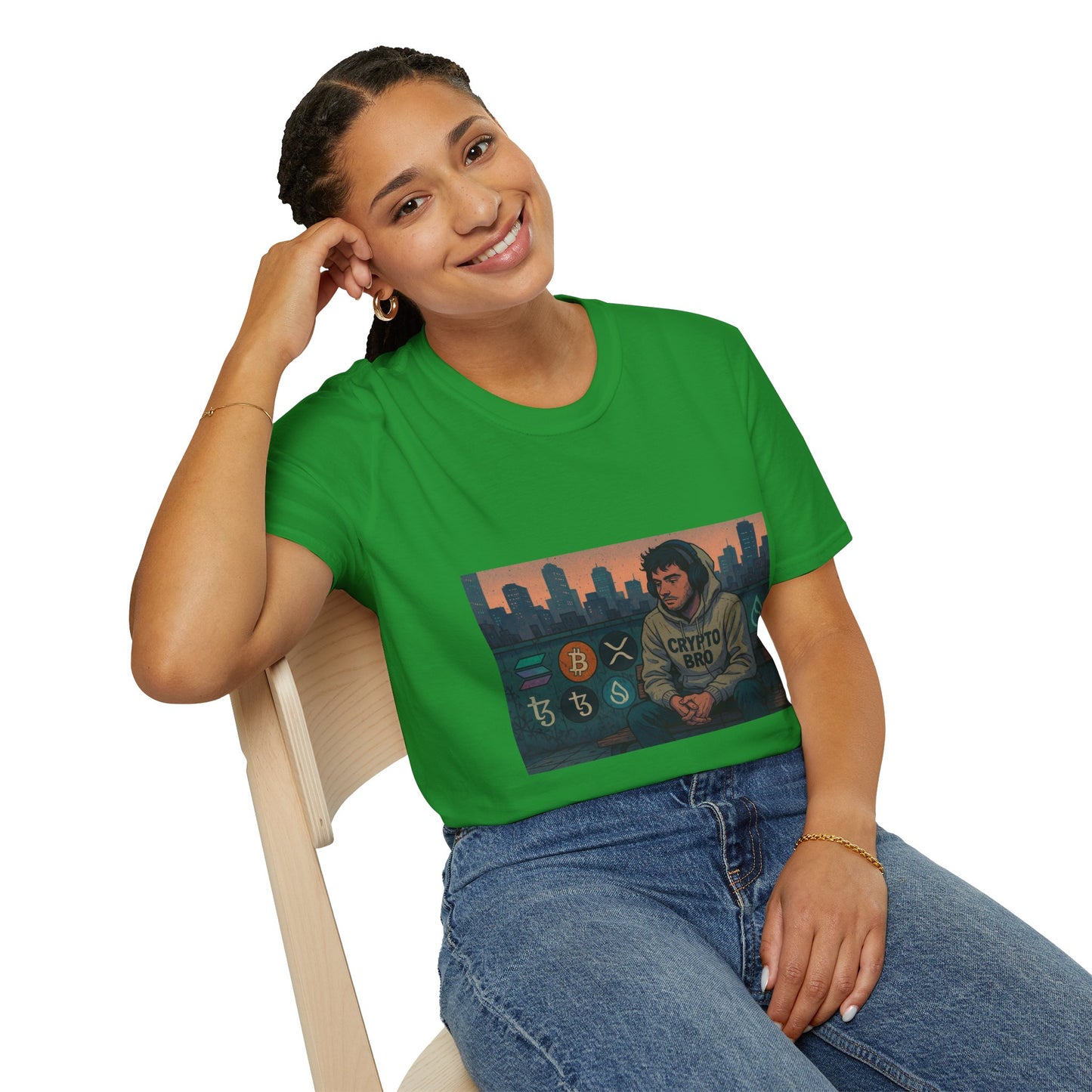 Crypto Vibes Unisex Softstyle T-Shirt | Trendy Graphic Tee for Crypto Enthusiasts, Perfect Gift for Tech Lovers, Casual Wear