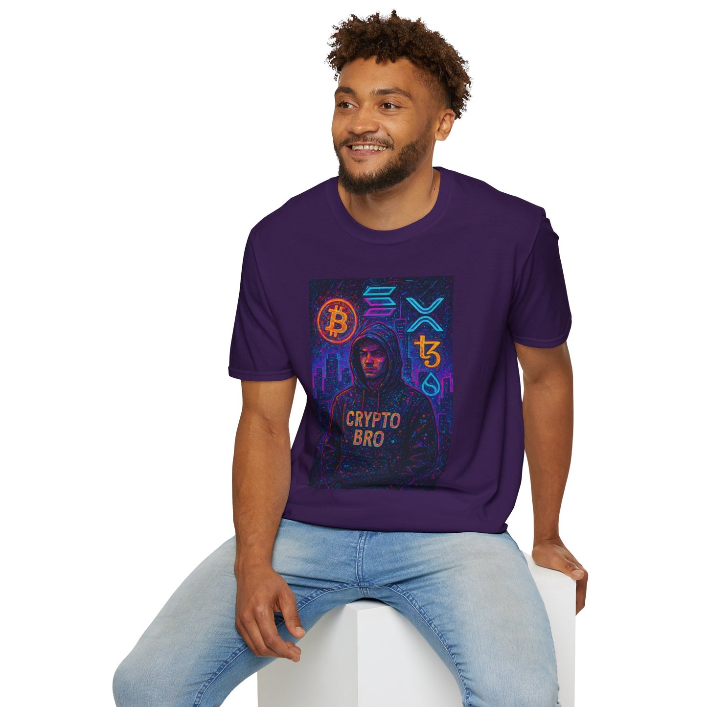Crypto Bro Unisex Softstyle T-Shirt, Cryptocurrency Apparel, Blockchain Fashion, Gamer T-Shirt, Tech Enthusiast Gift