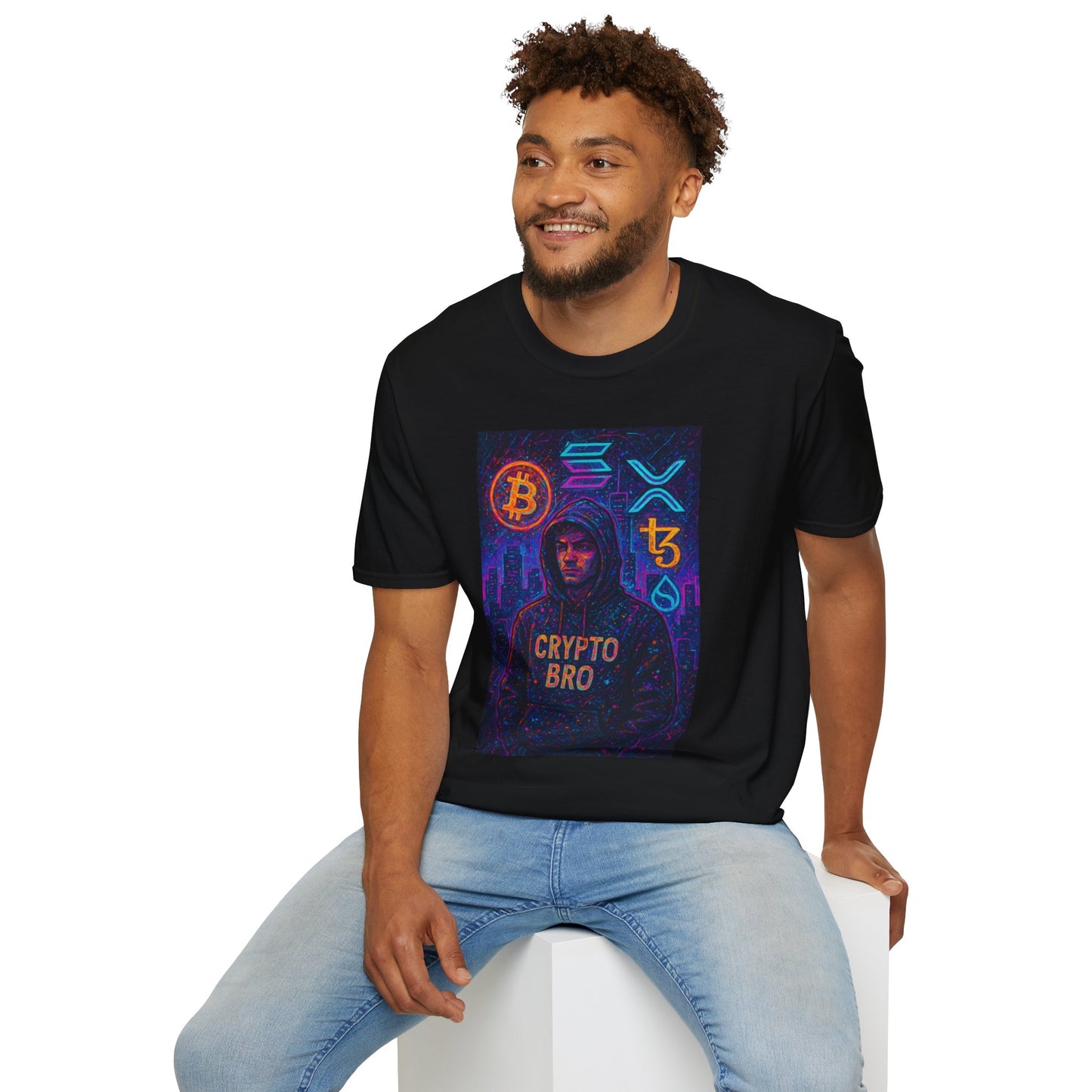 Crypto Bro Unisex Softstyle T-Shirt, Cryptocurrency Apparel, Blockchain Fashion, Gamer T-Shirt, Tech Enthusiast Gift