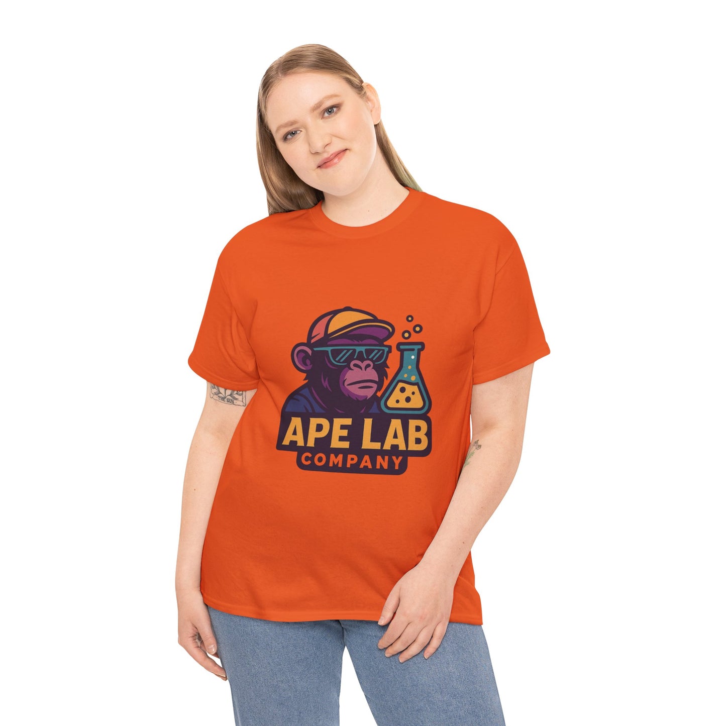 Ape Lab Company Unisex Heavy Cotton Tee - Fun and Stylish Tee for Science Lovers, Perfect for Casual Wear, Gifts, Birthdays, and Parties