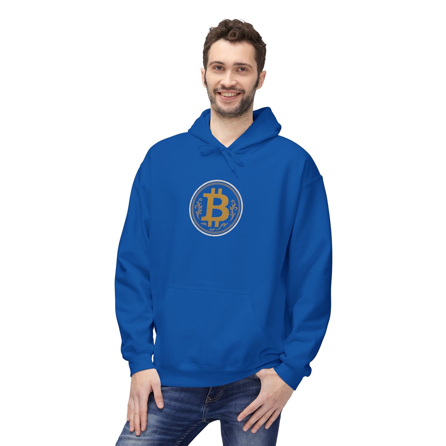 Bitcoin Logo Softstyle Hoodie | Unisex Fleece, Cryptocurrency Apparel, Trendy Streetwear, Cozy Hoodie, Gift for Tech Lovers