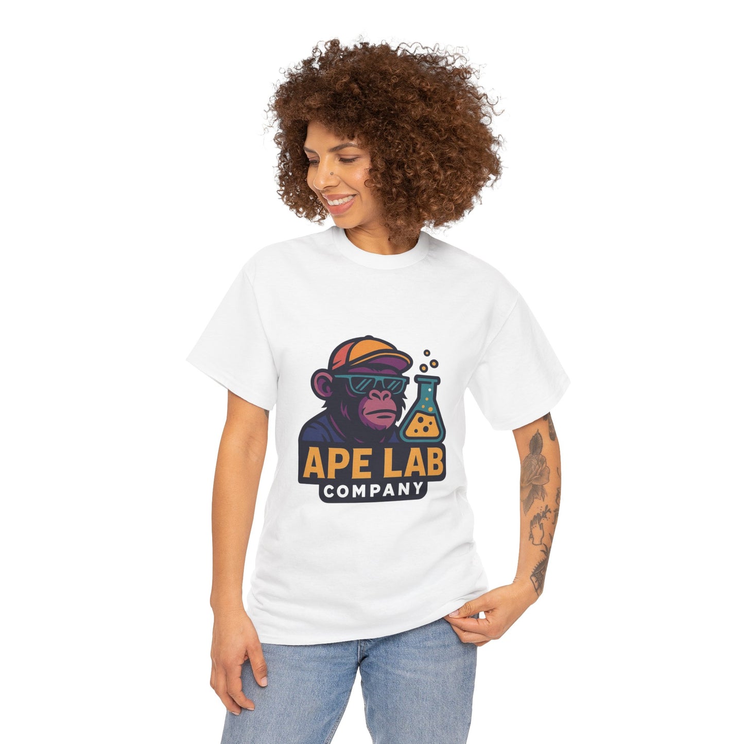Ape Lab Company Unisex Heavy Cotton Tee - Fun and Stylish Tee for Science Lovers, Perfect for Casual Wear, Gifts, Birthdays, and Parties